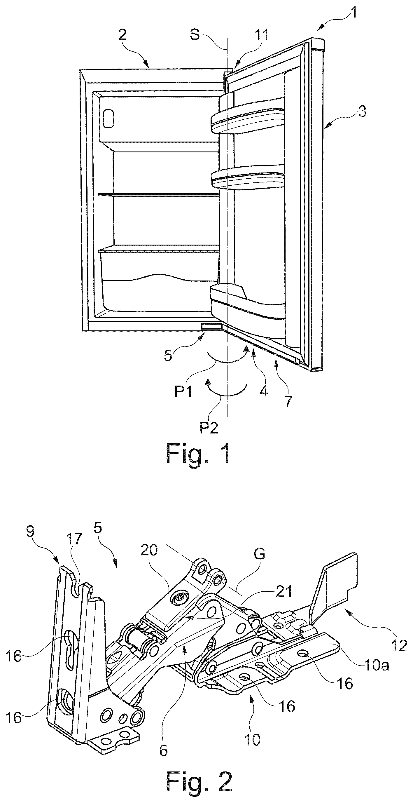 Patent US12312849 — Hinge assembly and piece of furniture or domestic appliance — Figure 1