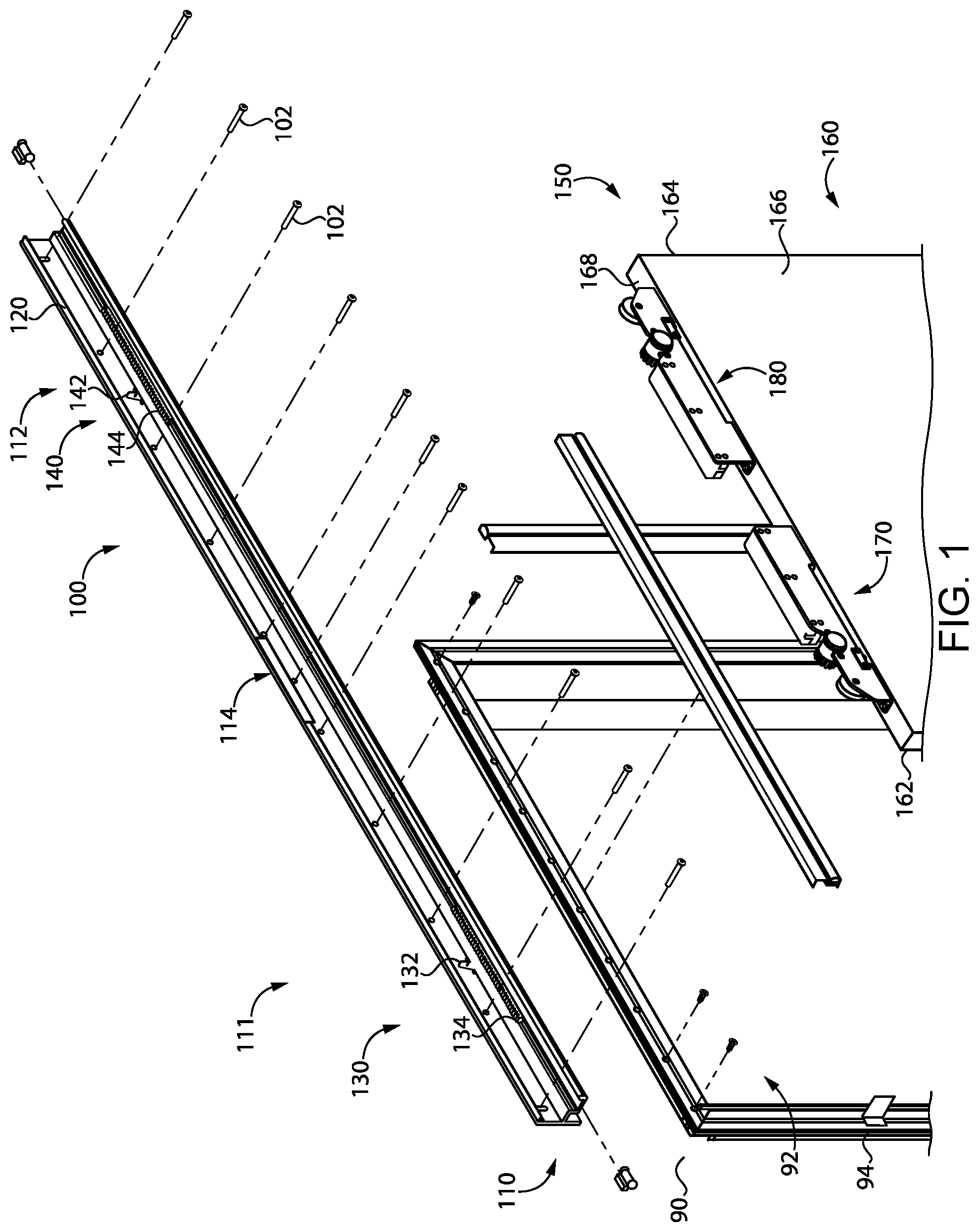 Patent US12312850 — Sliding door systems — Figure 1