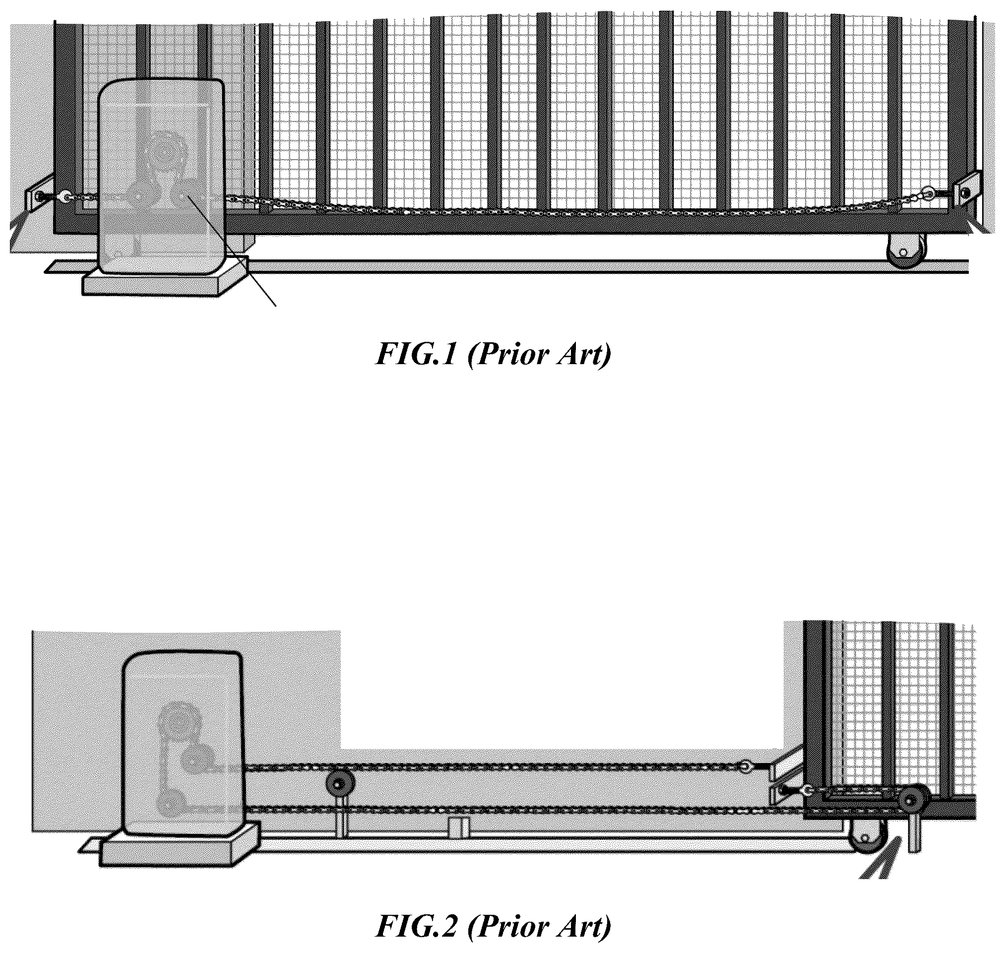 Patent US12312853 — Retrofit gate operator with adjustable idler sprockets — Figure 1