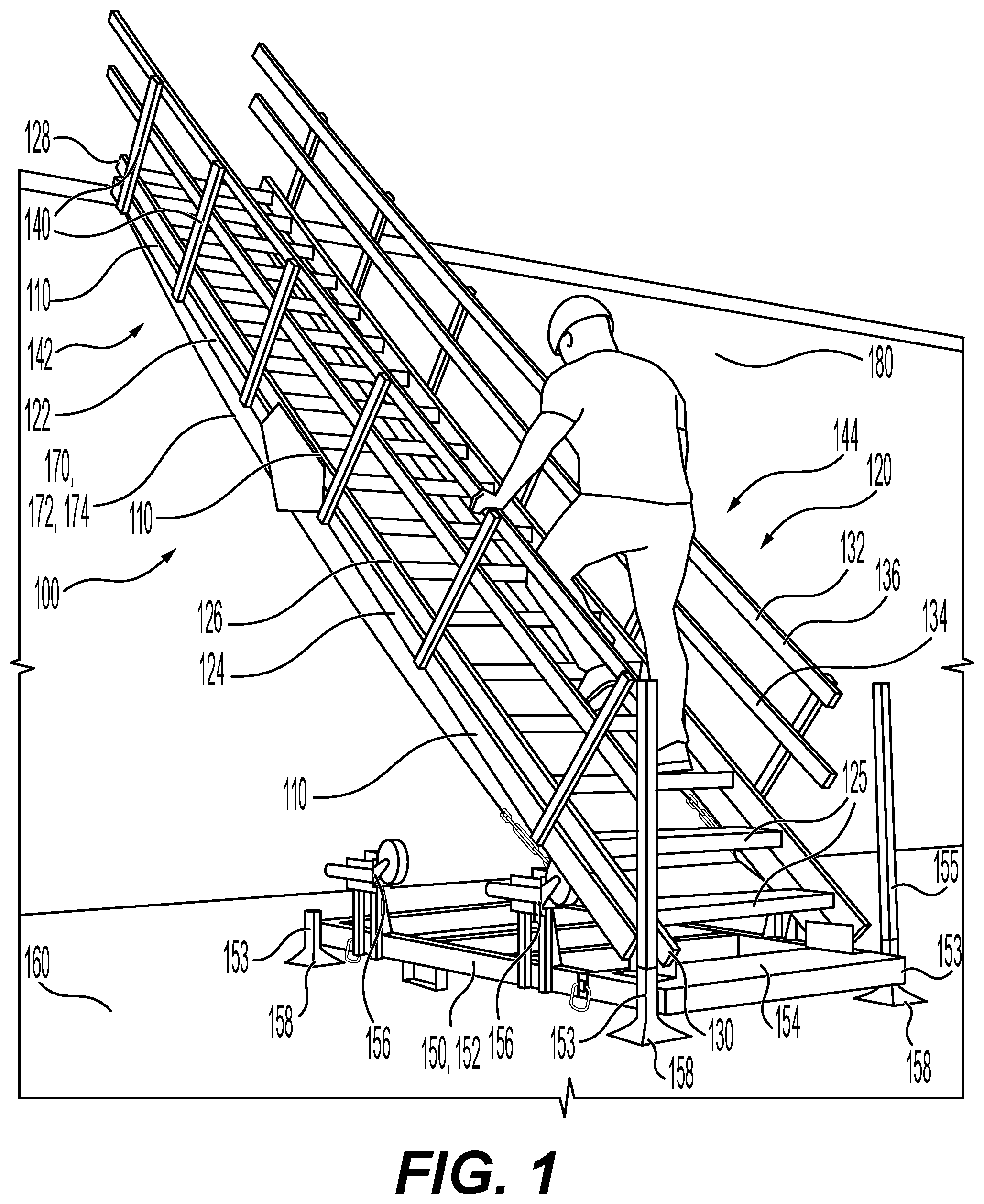 Patent US12312863 Figure 1 – Method of assembling a modular ladder system