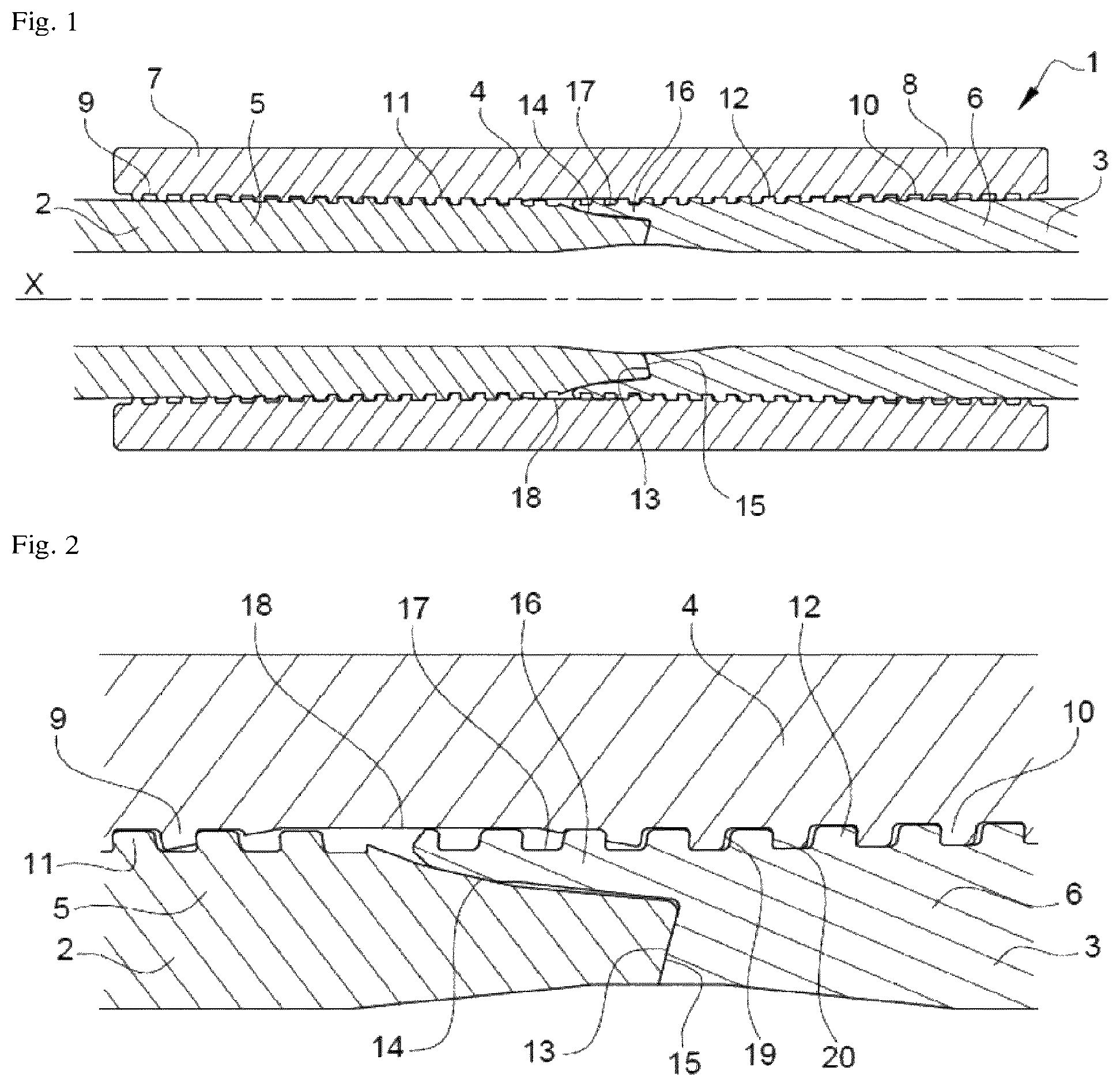 Patent US12312874 — Connection device for tubular elements — Figure 1
