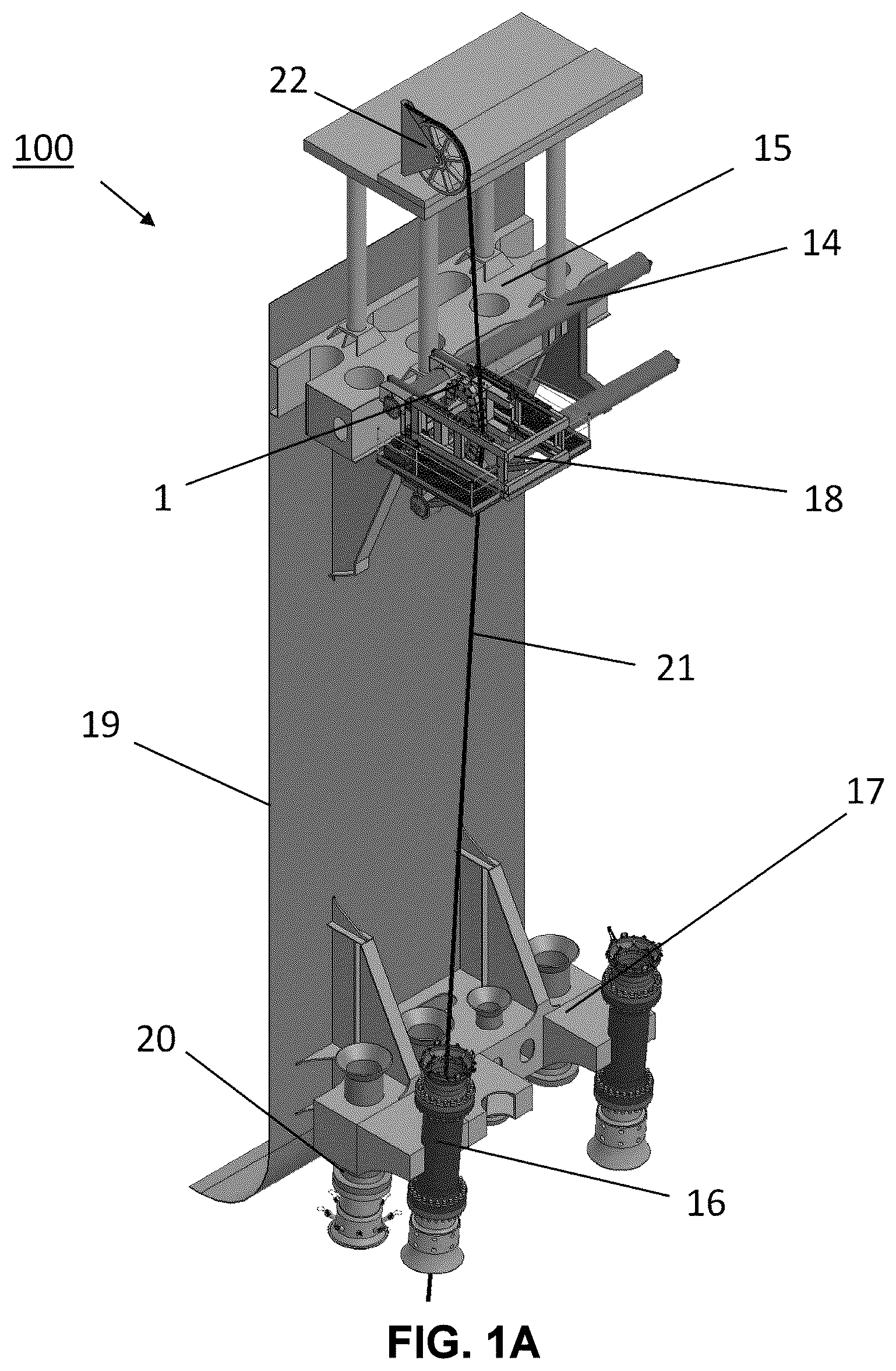 Patent US12312880 — Pull-in system and method of keelhauling rigid risers using a deflector device and double layer support tube — Figure 1