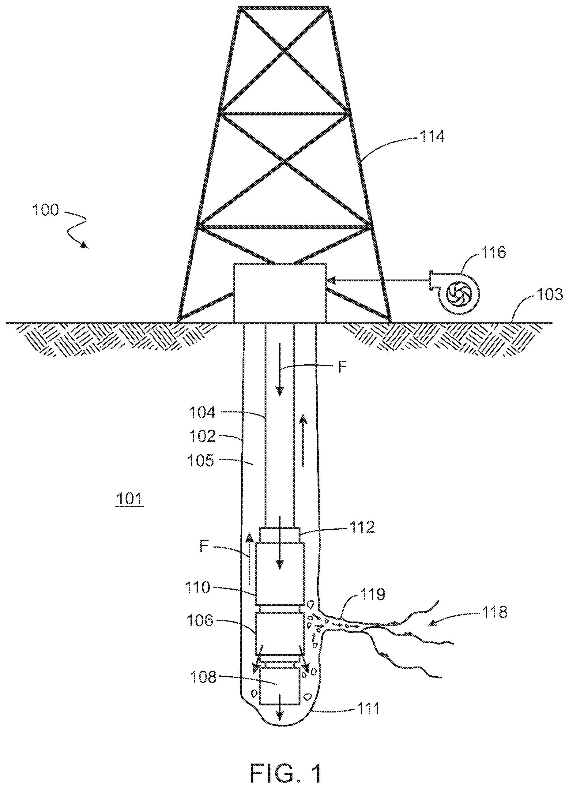 Patent US12312885 — Reducing fluid loss with lost circulation materials — Figure 1