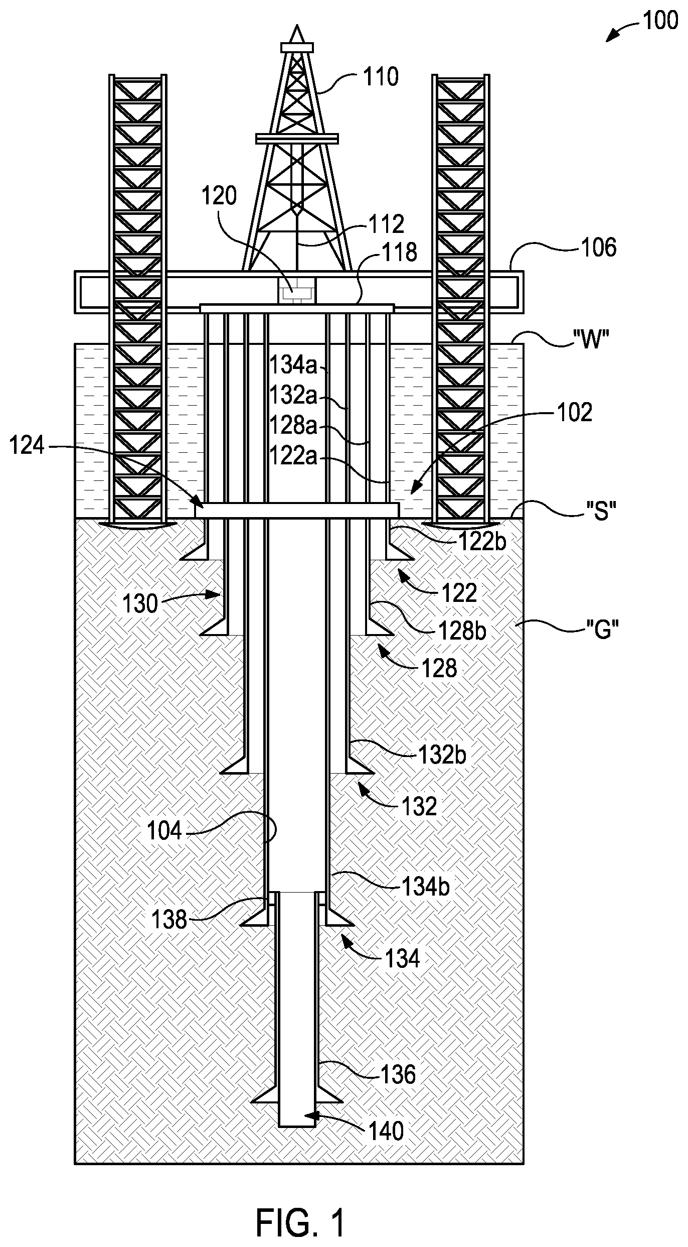 Patent US12312921 — Adapted mud line suspension system — Figure 1