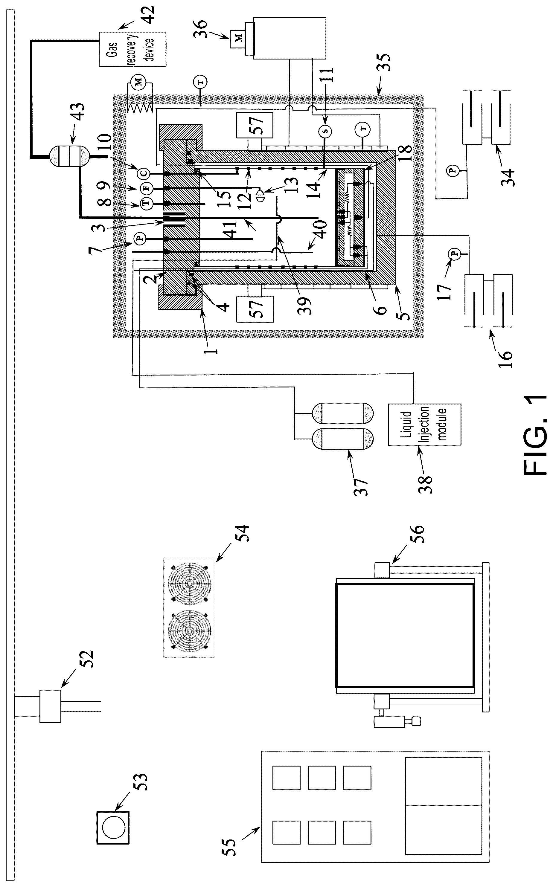 Patent US12312952 — Whole-process multi-parameter monitoring device and method for simulating CO 2 geological sequestration and use thereof — Figure 1