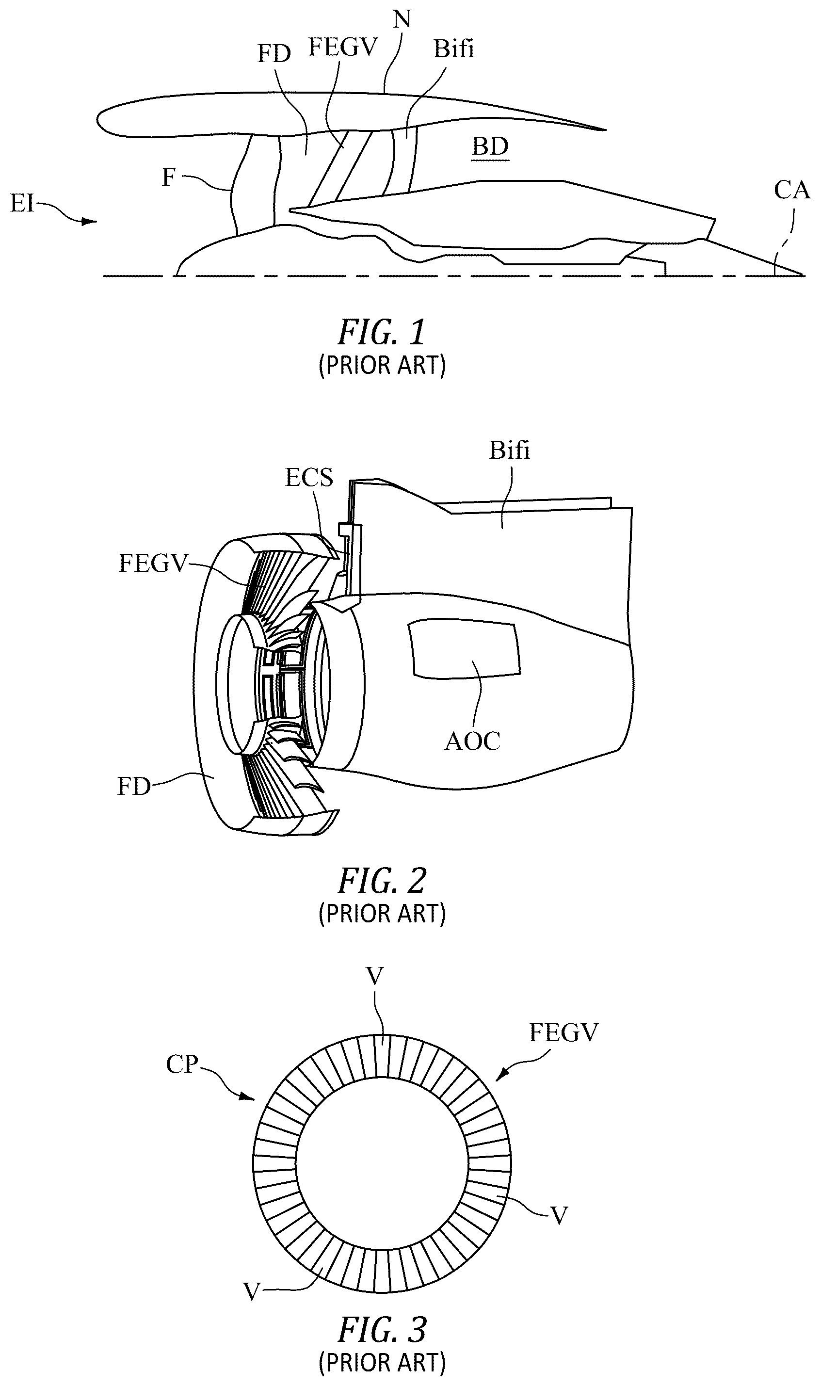 Patent US12312966 — Gas turbine engine with hybrid fan exit guide vanes — Figure 1