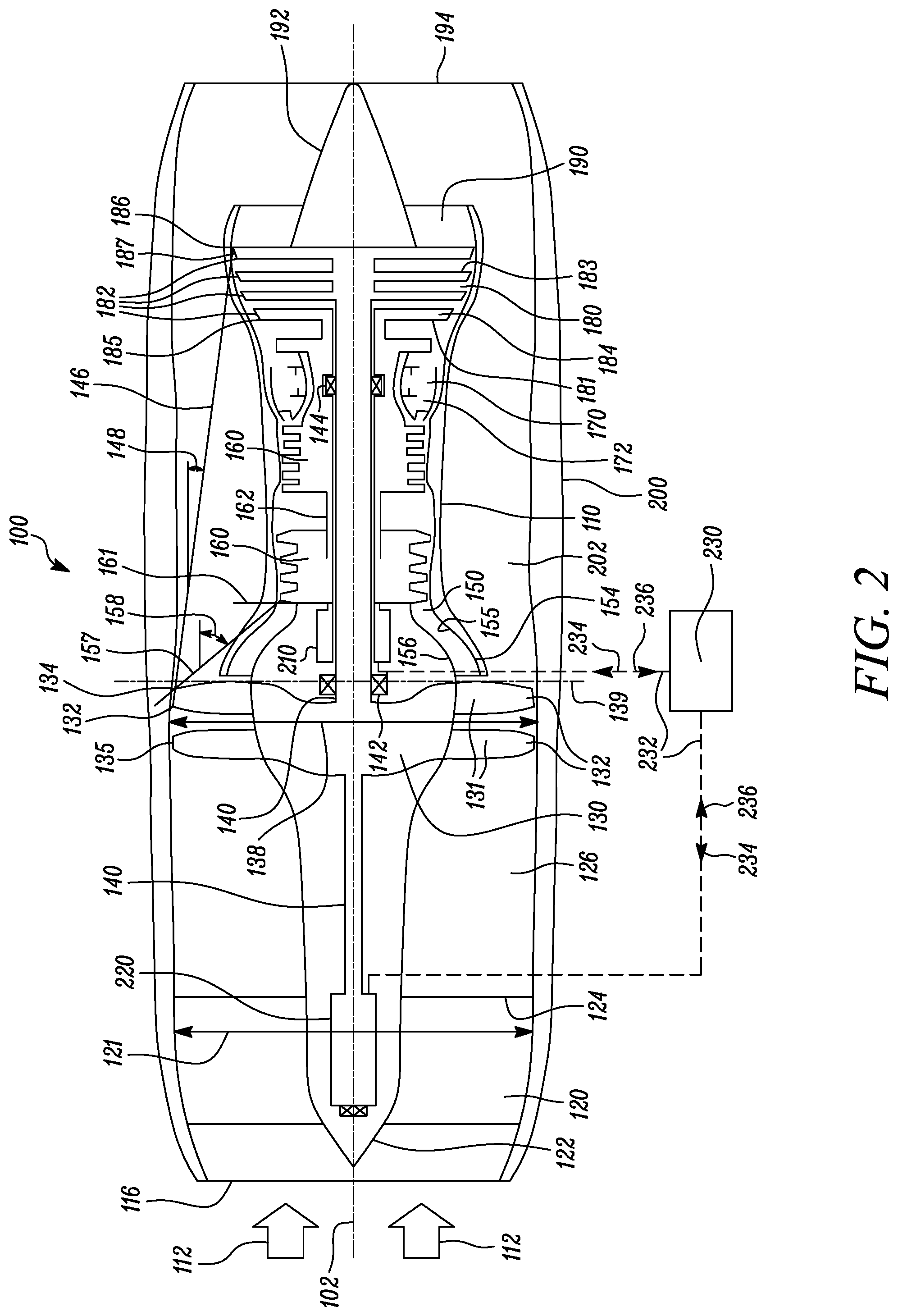 Patent US12313002 Figure 2 – Thermal management system for an aircraft