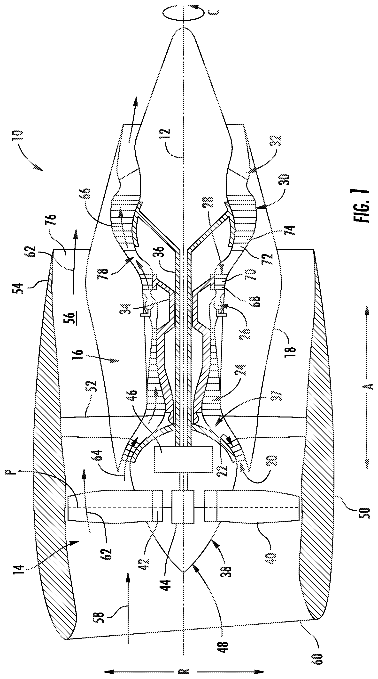 Patent US12313012 — System and method for reducing a clearance gap in an engine — Figure 1