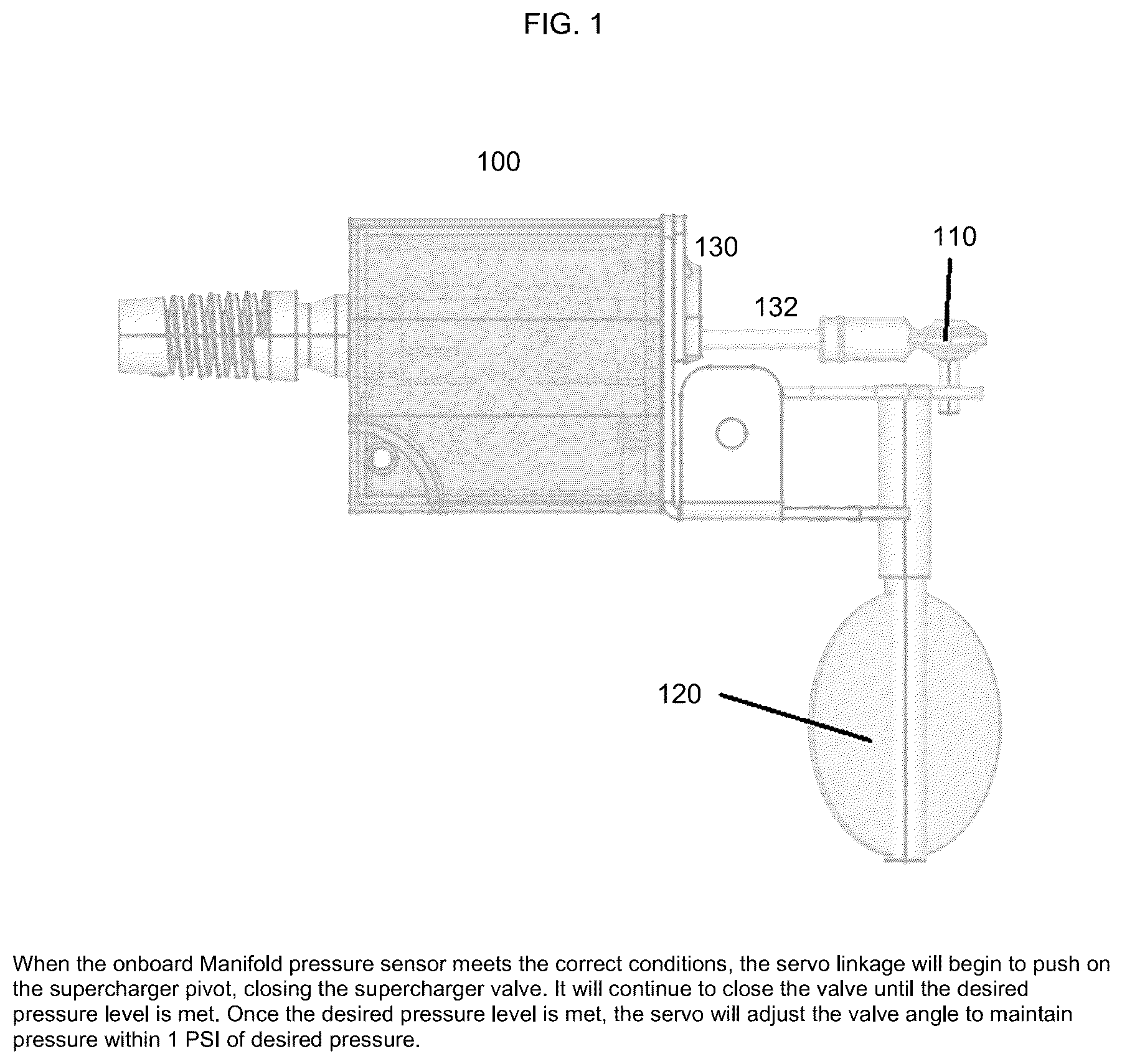 Patent US12313014 — System and method for an electronic pressure controlled supercharger — Figure 1