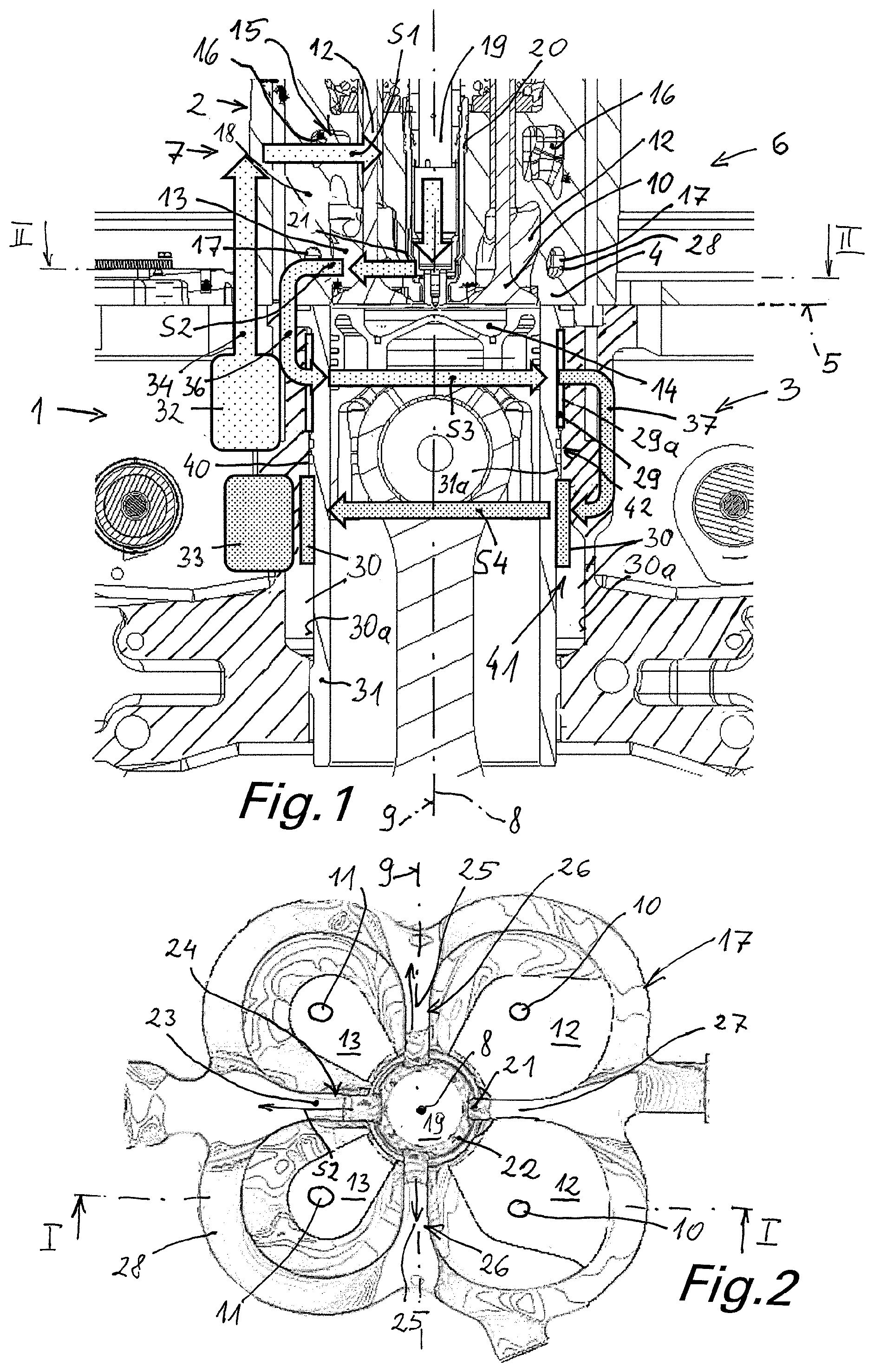 Patent US12313020 — Liquid-cooled internal combustion engine — Figure 1