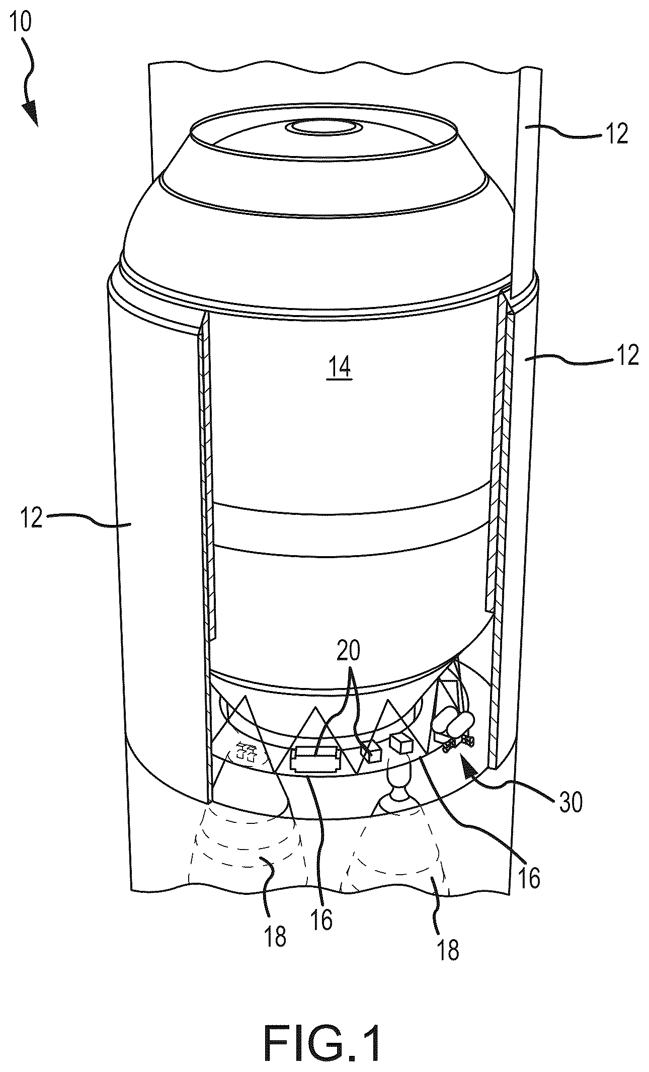 Patent US12313023 — Integrated vehicle fluids with hot gas line and cold gas line merging to increase enthalpy — Figure 1