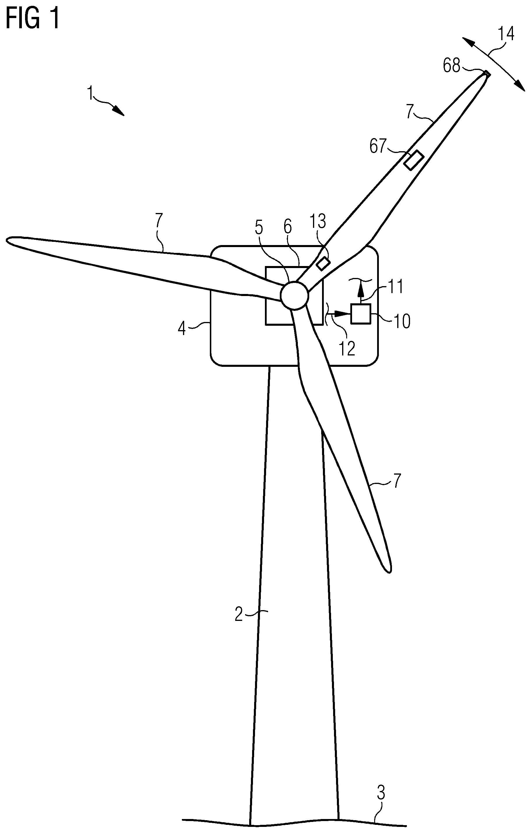 Patent US12313037 — Controlling a wind turbine with respect to dynamic stability — Figure 1