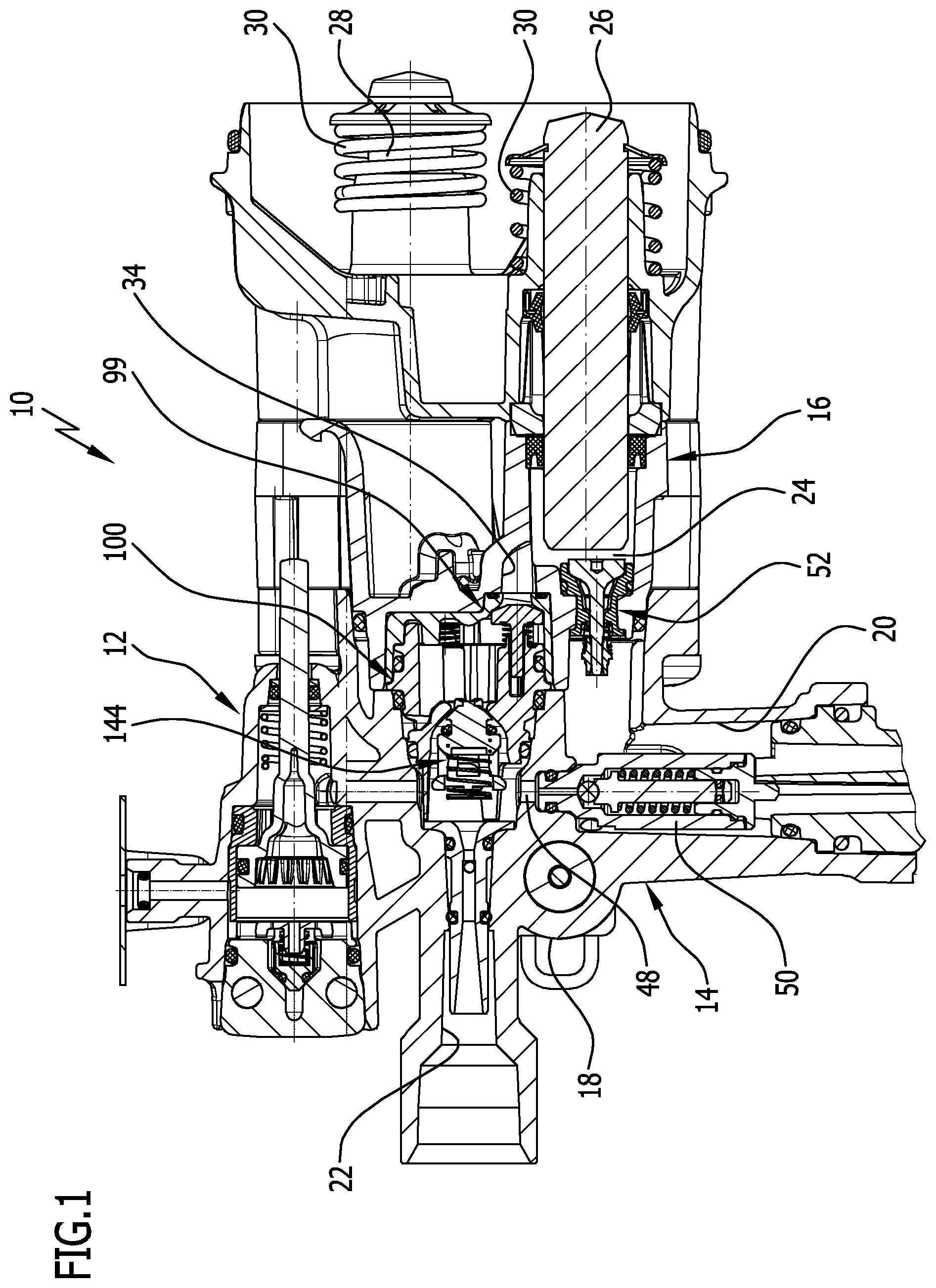Patent US12313047 — Piston pump for a high pressure cleaning device — Figure 1