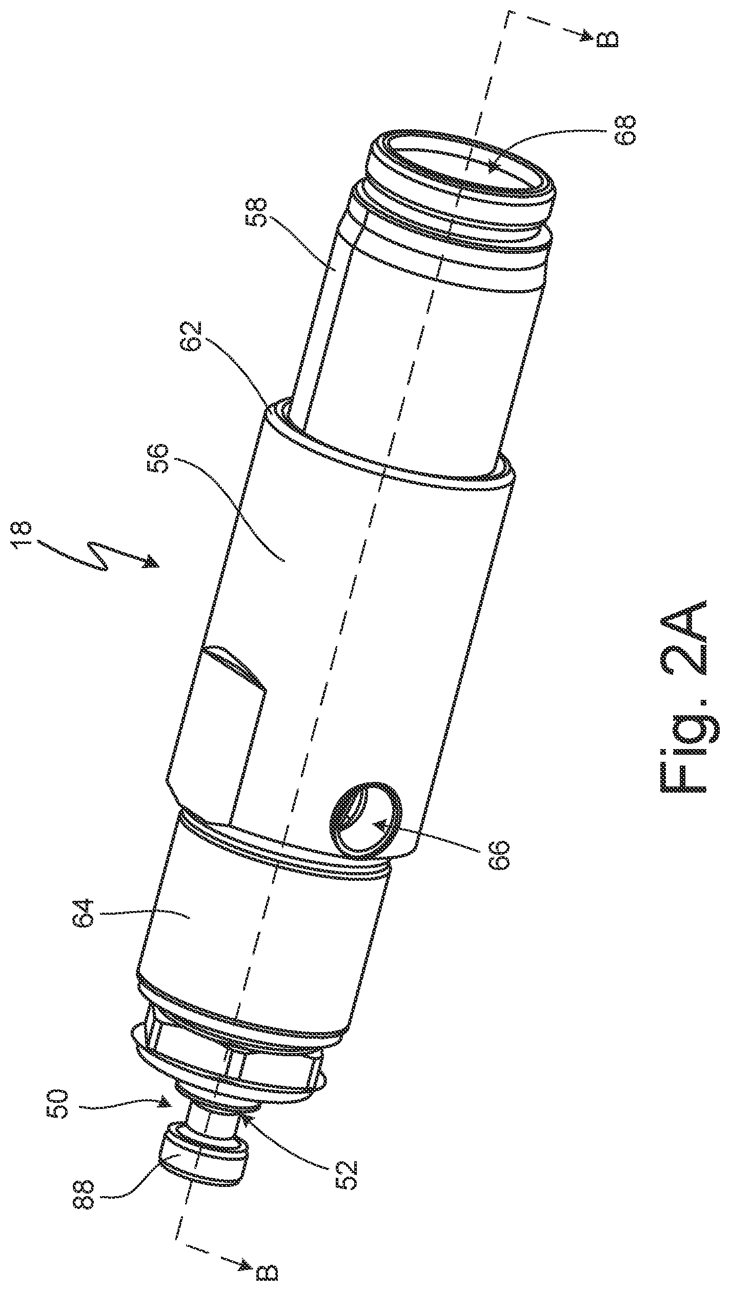 Patent US12313061 Figure 3 – Fluid dispensing system having a piston rod and wear sleeve