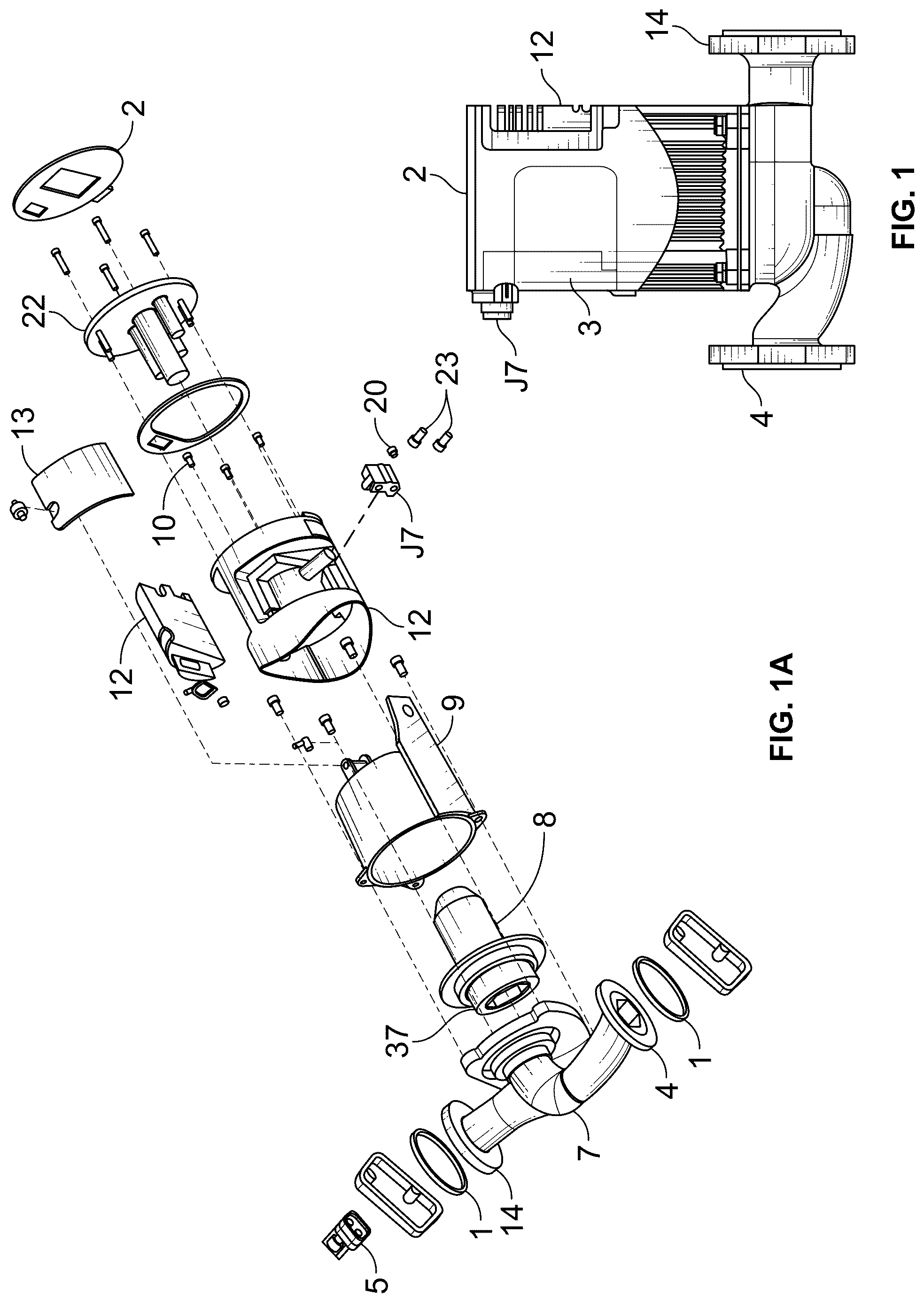 Patent US12313075 — High efficiency hydronic circulator with sensors — Figure 1