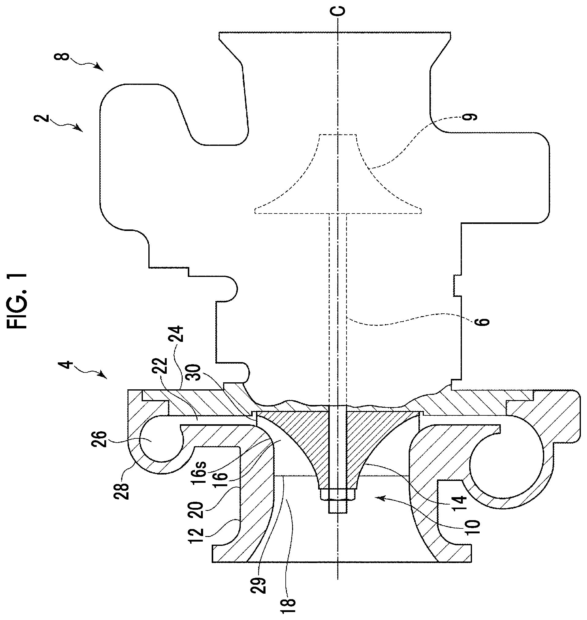 Patent US12313079 — Impeller of centrifugal compressor and centrifugal compressor — Figure 1