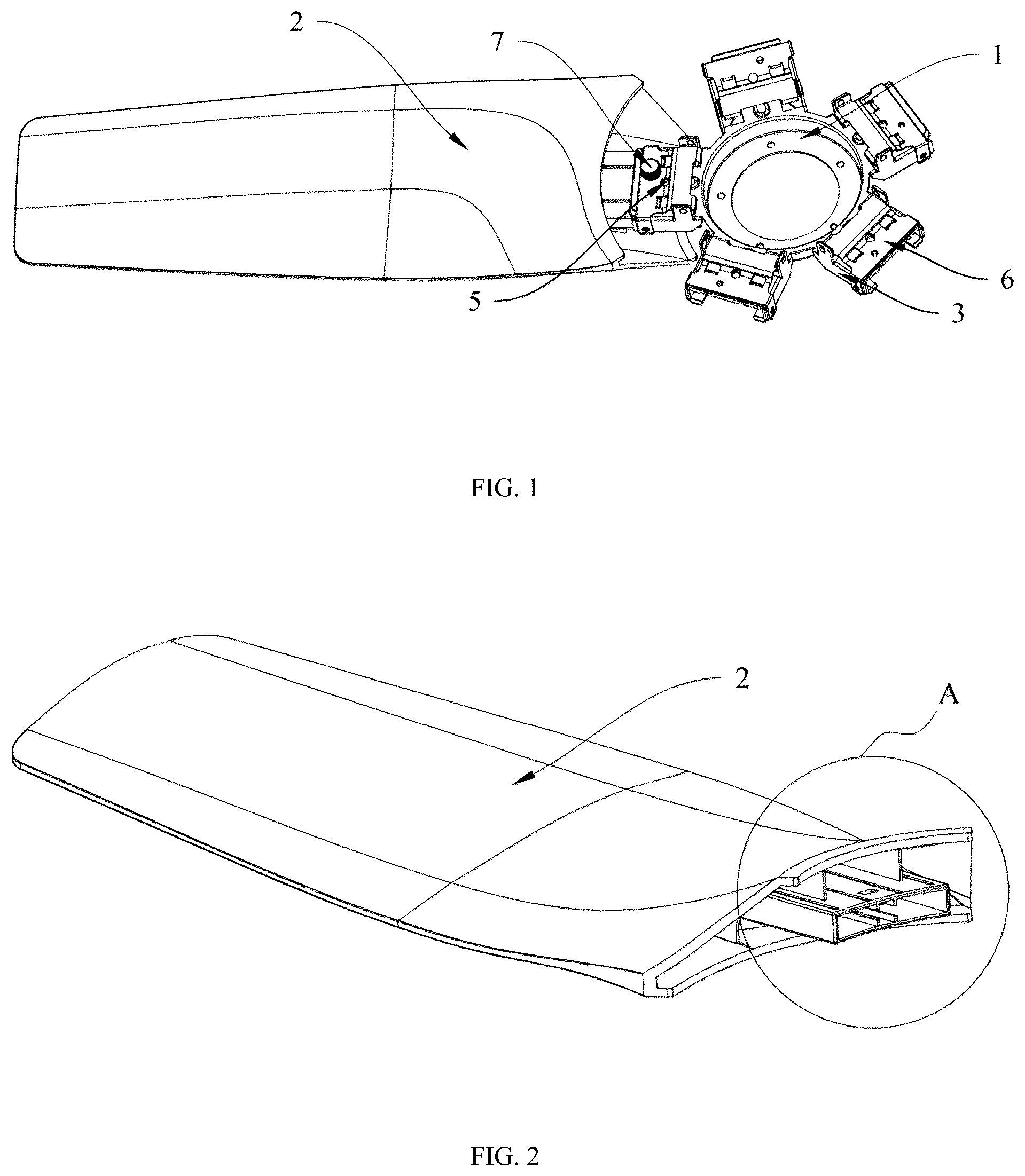 Patent US12313086 — Mounting and demounting structure and fan — Figure 1