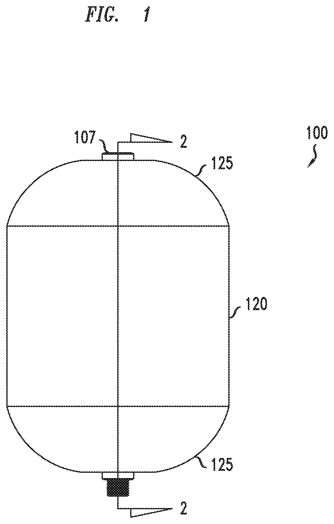 Patent US12313090 — Hydro-pneumatic pressure vessel and diaphragm assembly method — Figure 1