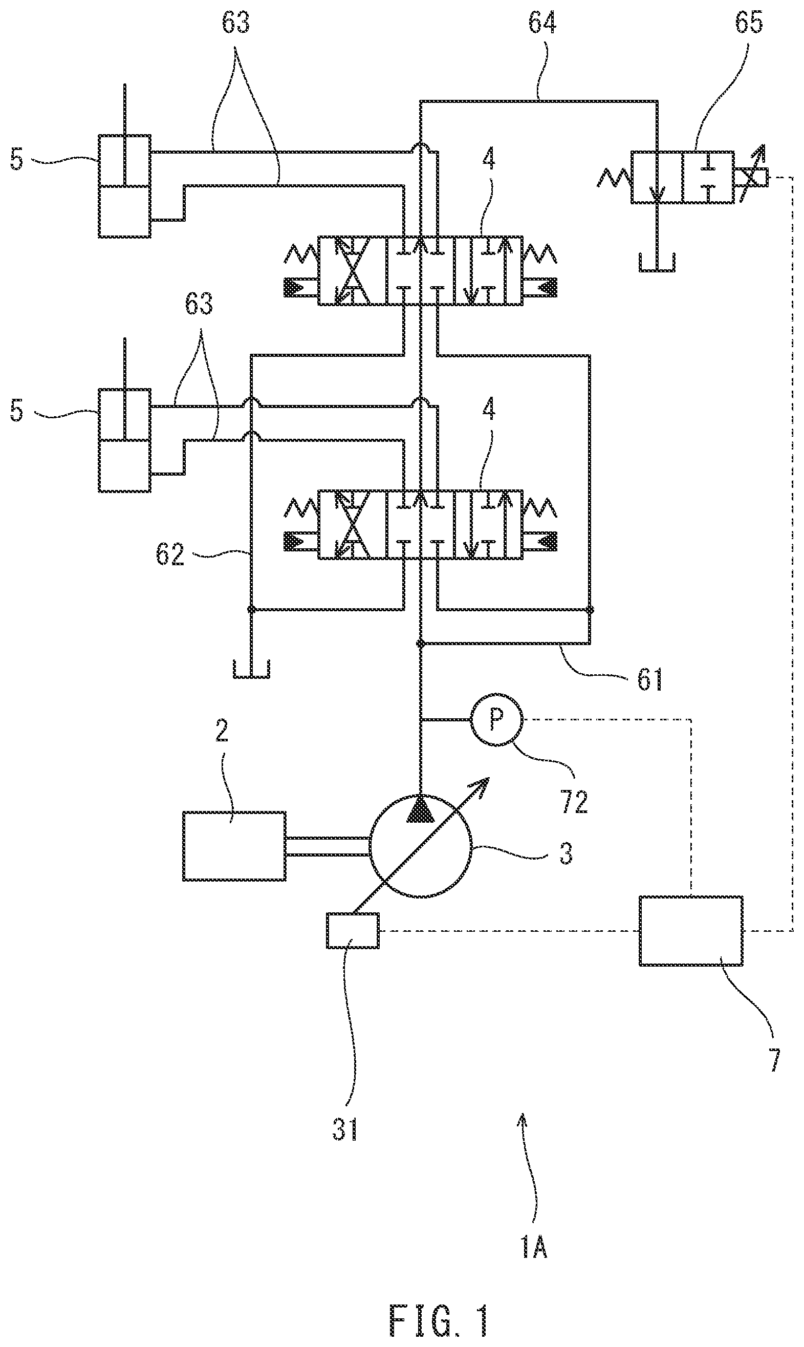 Patent US12313097 — Hydraulic pump performance deterioration detection system — Figure 1