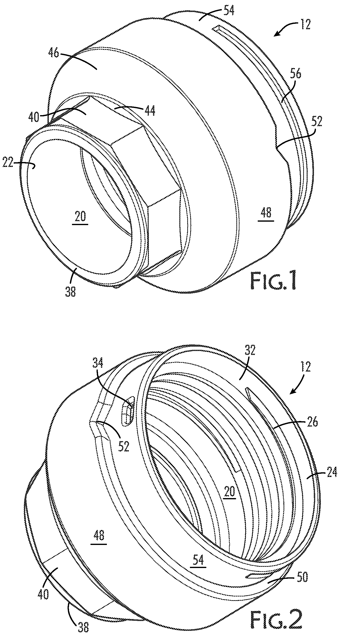 Patent US12313109 — End nut assembly — Figure 1