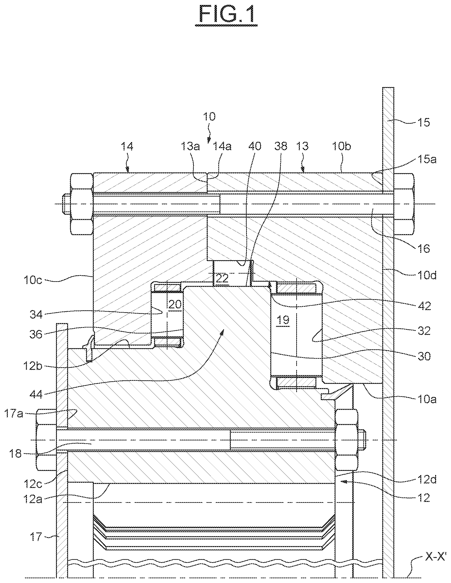 Patent US12313125 — Rolling bearing with distance sensor — Figure 1