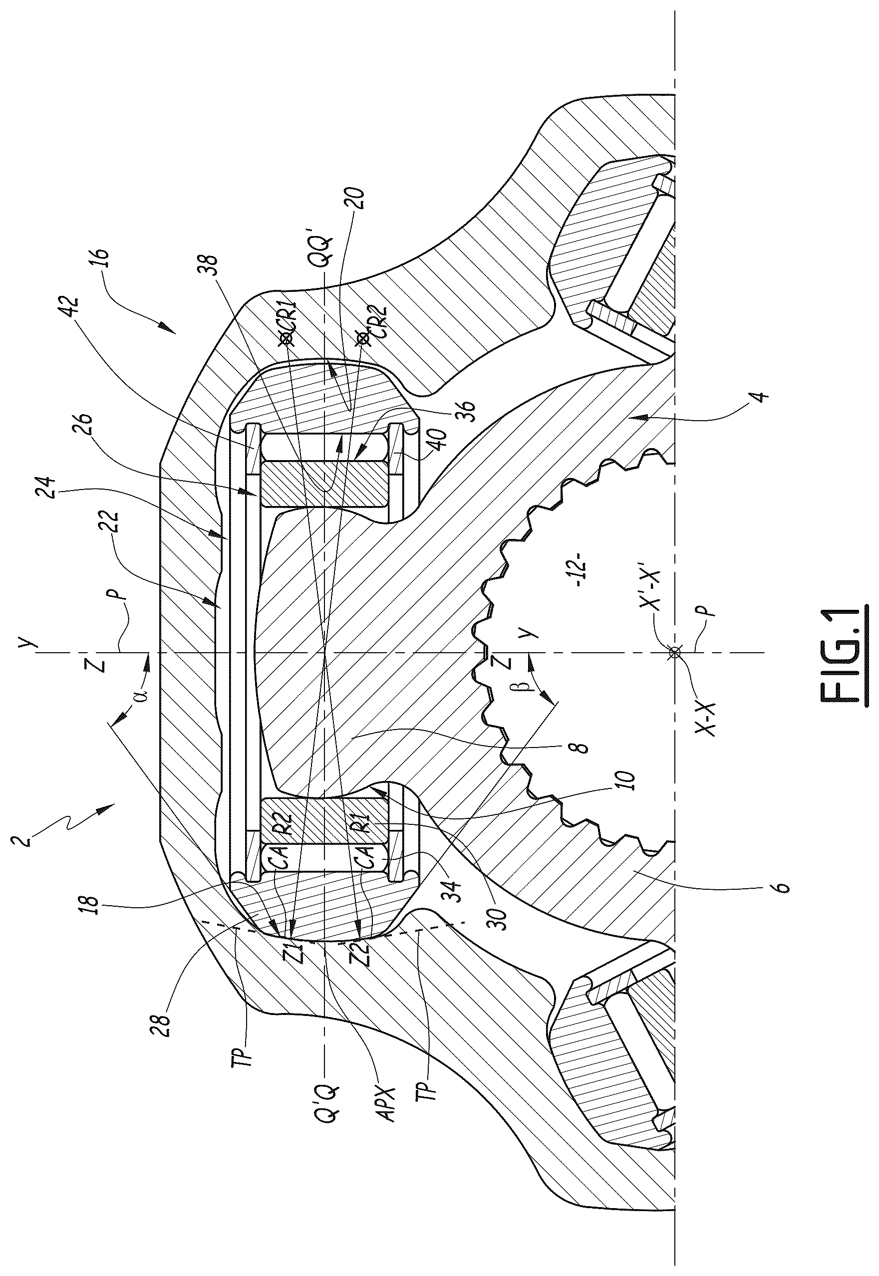 Patent US12313129 — Tripod type constant velocity joint — Figure 1