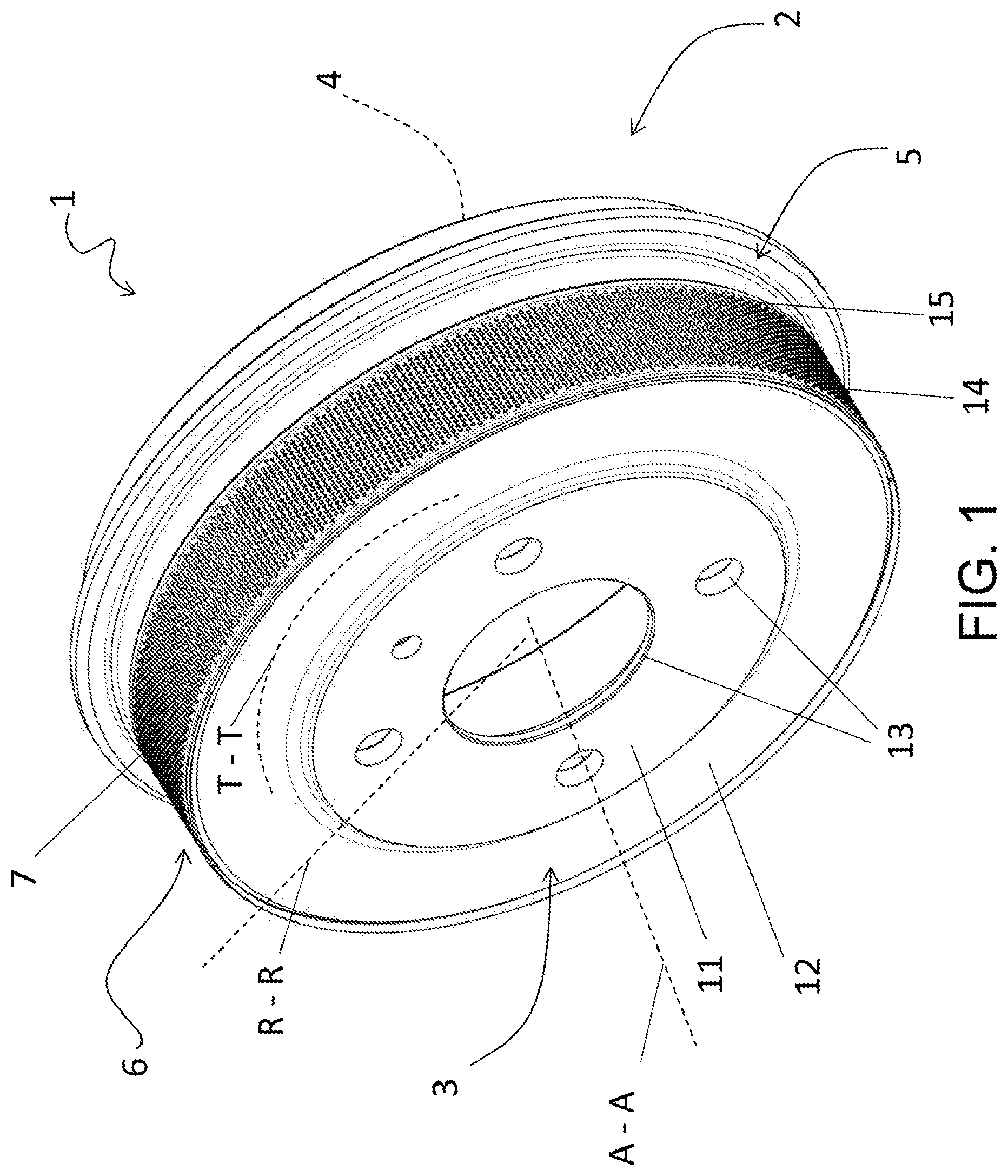 Patent US12313136 — Ventilated brake rotor — Figure 1