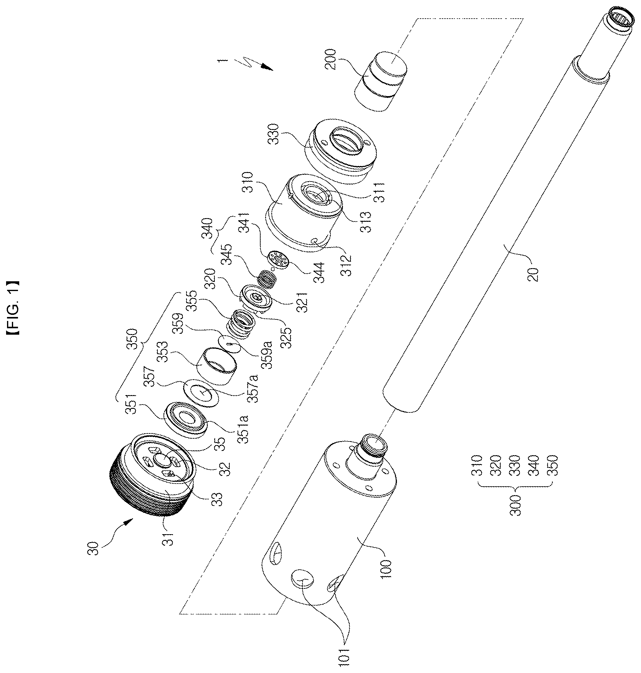 Patent US12313144 — Damping force variable valve assembly — Figure 1