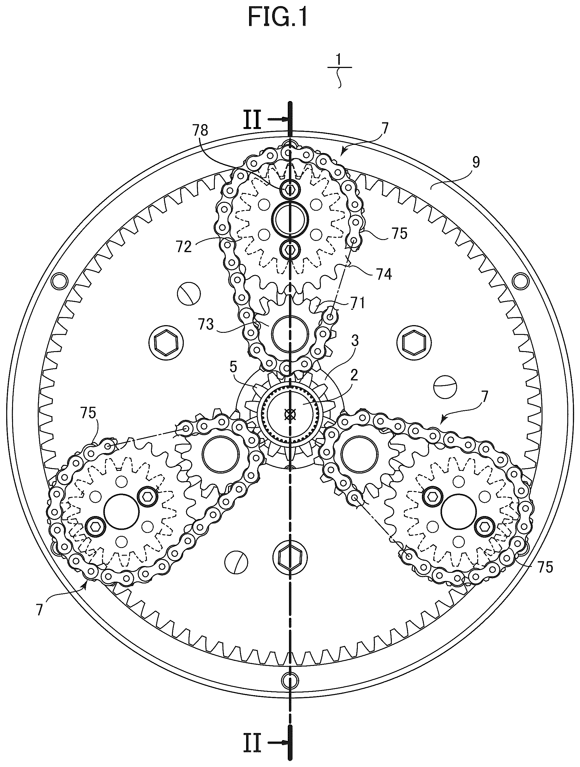 Patent US12313150 Figure 1 – Planetary gear device