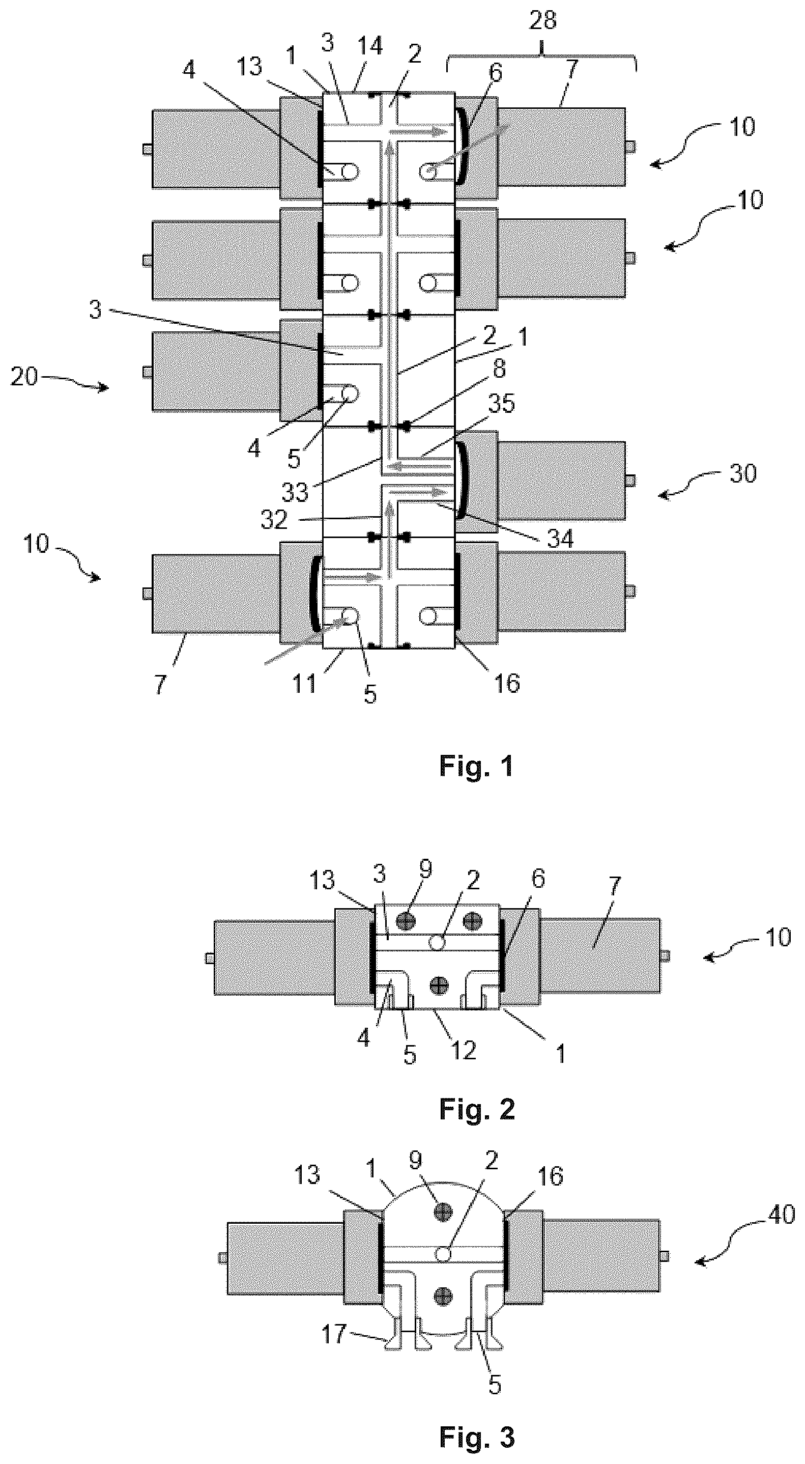 Patent US12313170 — Assembly of fluid modules — Figure 1