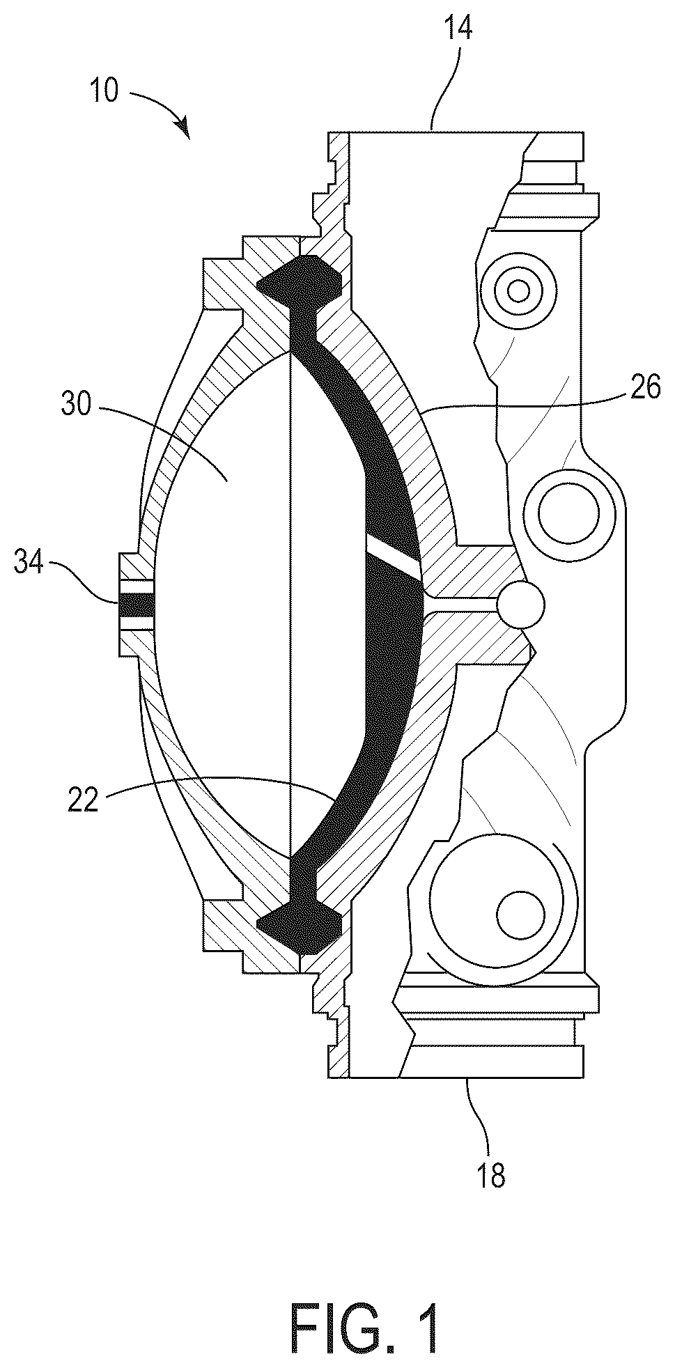Patent US12313171 — Manual reset actuator for diaphragm control valve — Figure 1