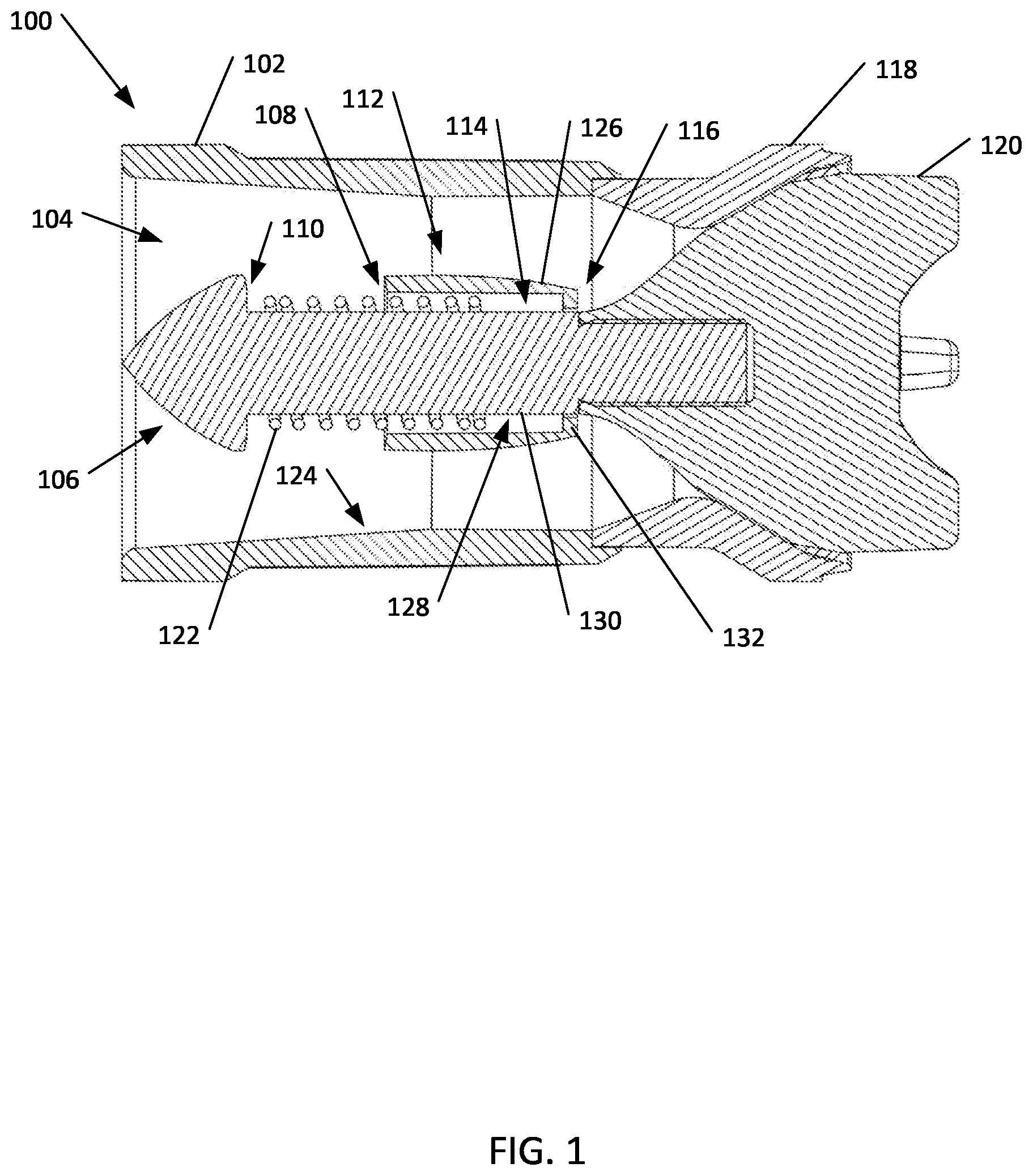 Patent US12313175 — Float valve with a protective spring — Figure 1