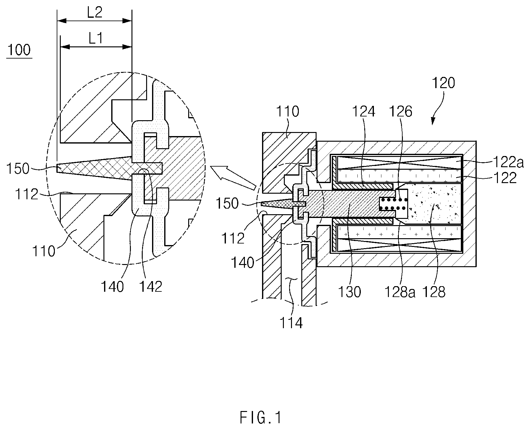 Patent US12313181 — Valve device having anti-freeze function — Figure 1
