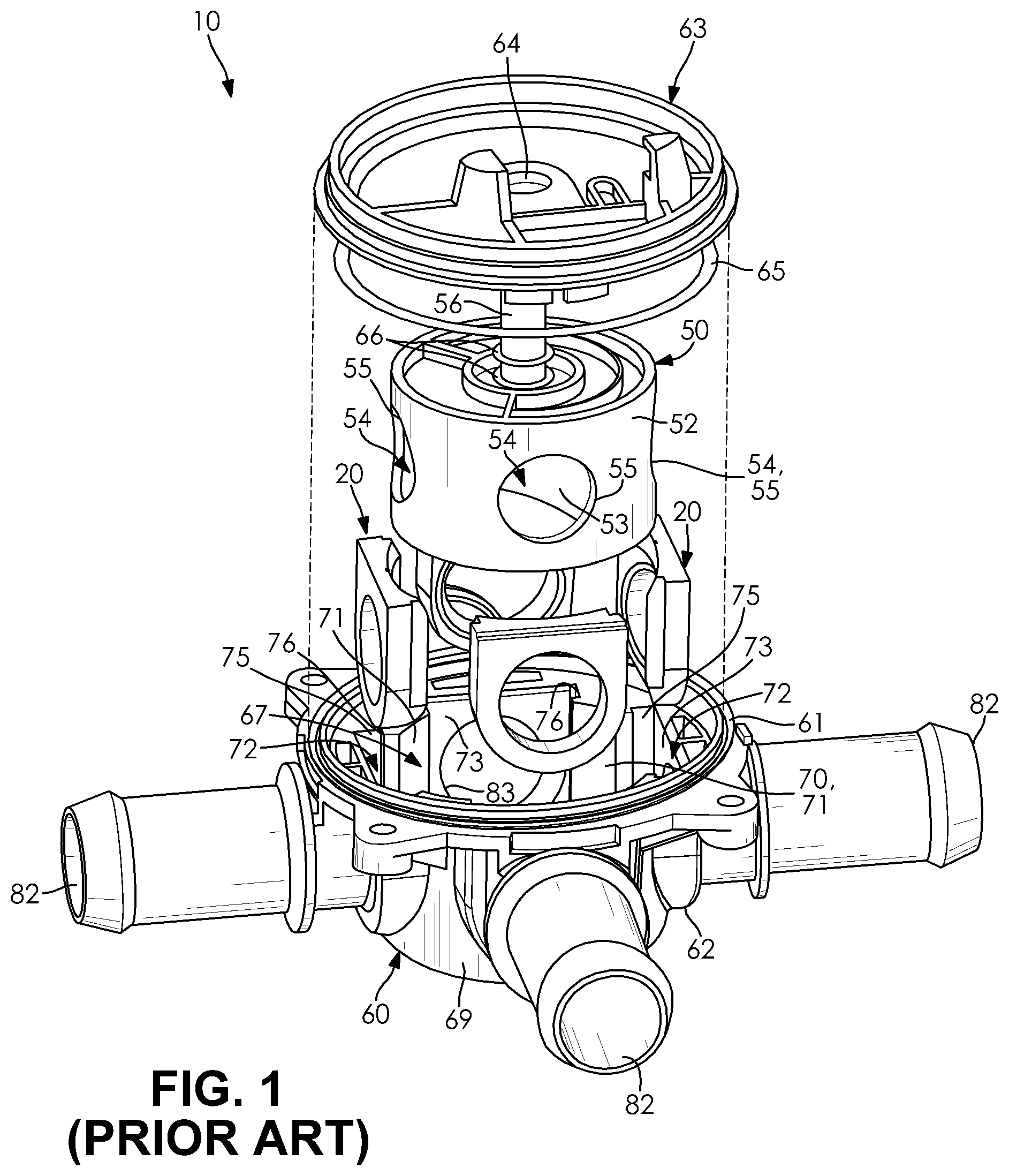 Patent US12313187 Figure 1 – Reinforced rotary valve seal assembly