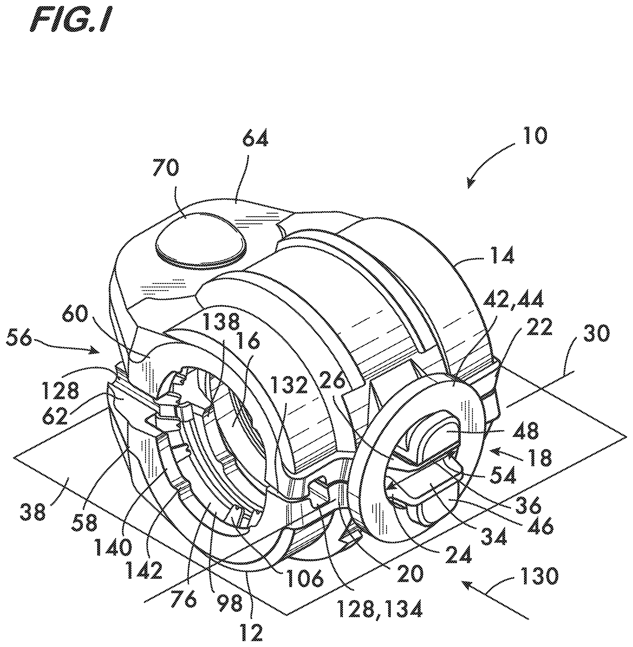 Patent US12313192 — Sprung coupling — Figure 1