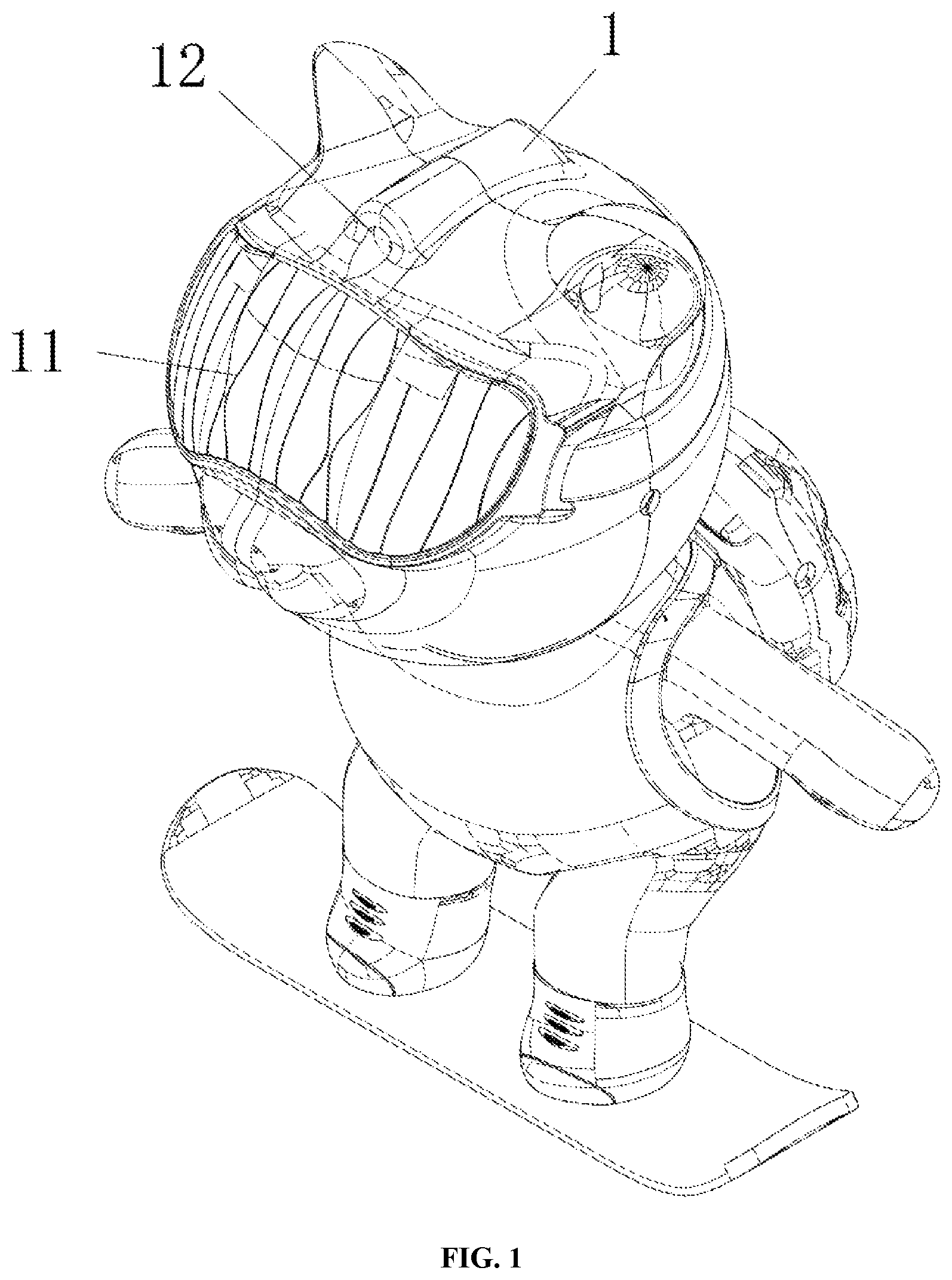 Patent US12313230 — Skate-bear-shaped projection lamp — Figure 1