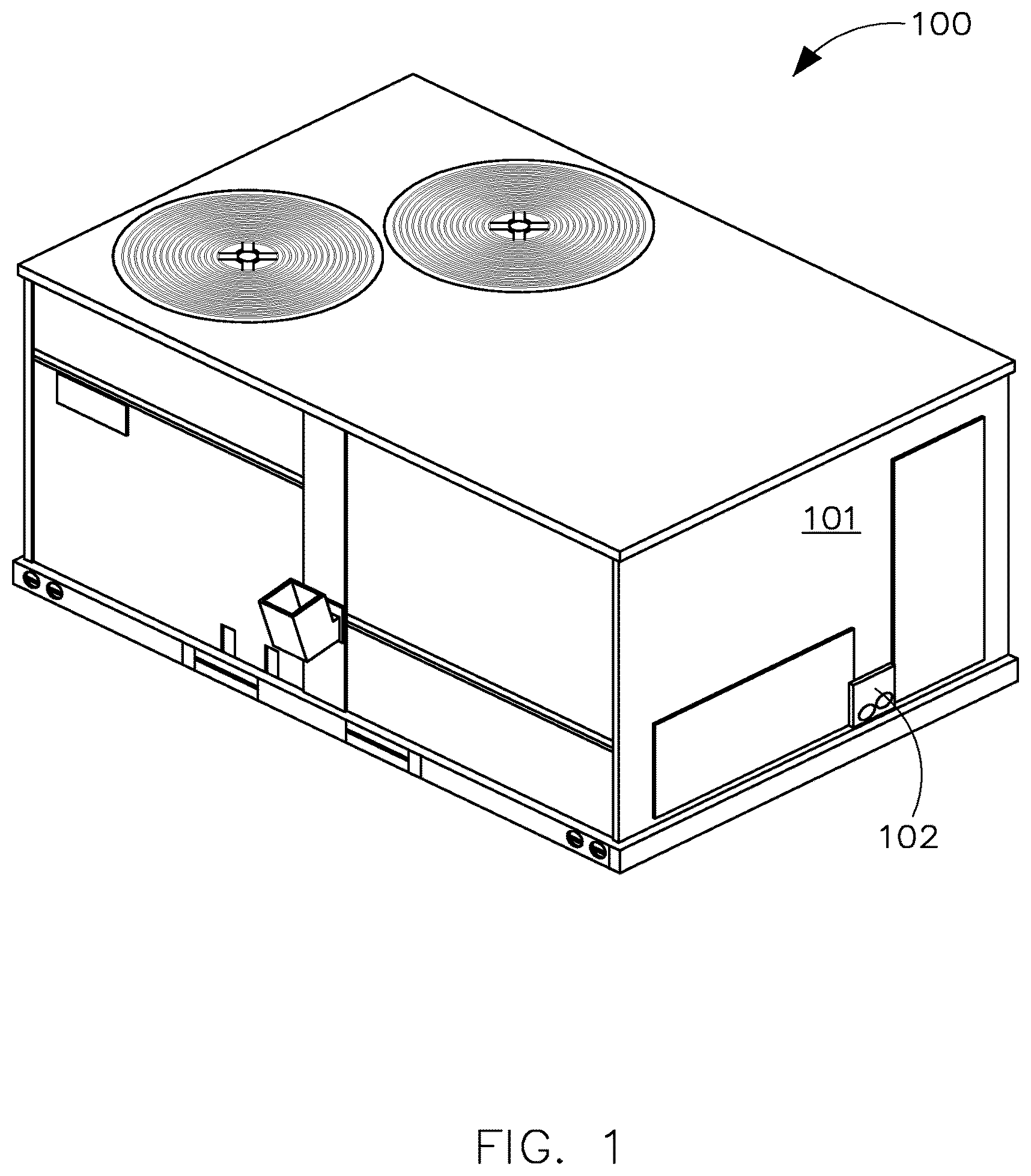 Patent US12313271 — Overflow sensor assembly in temperature control systems — Figure 1