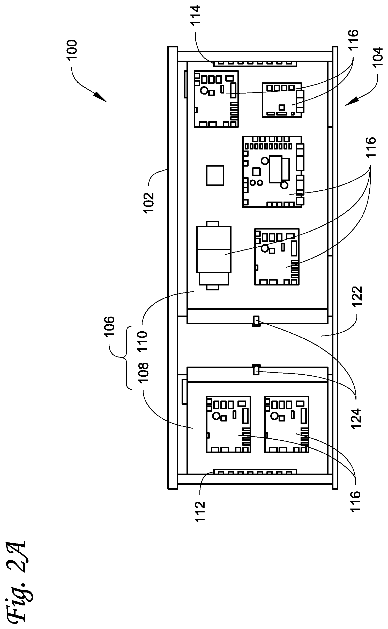 Patent US12313280 Figure 2 – Layered control panel design to provide separation of high/low voltage