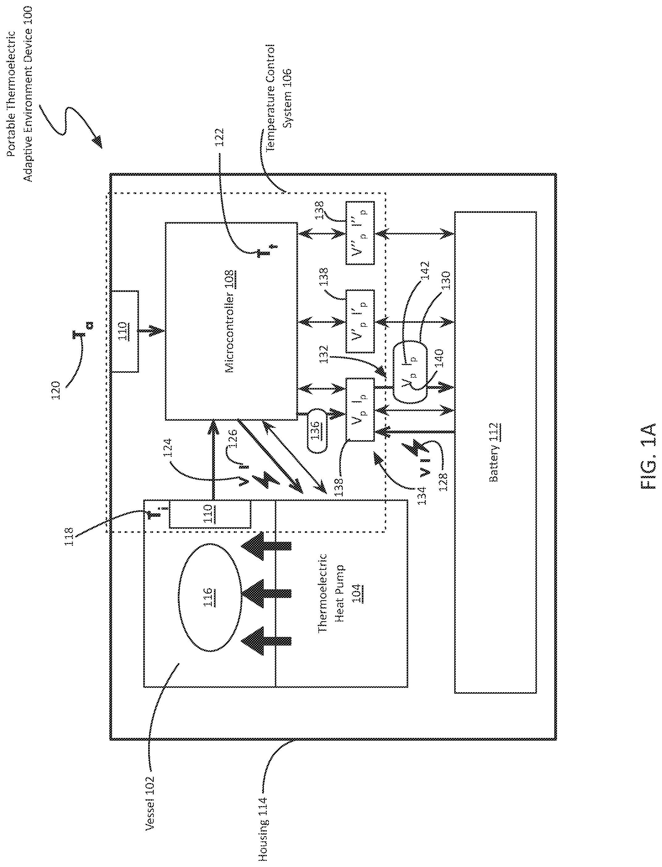 Patent US12313306 Figure 1 – Portable thermoelectric adaptive environment system with intelligent power management