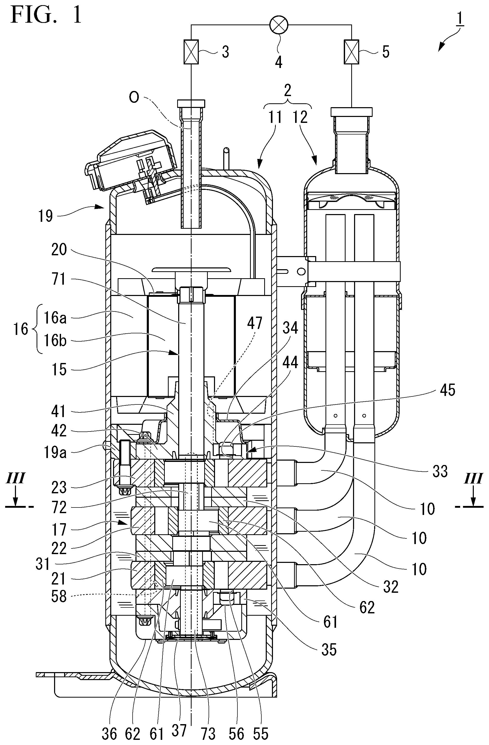 Patent US12313308 — Rotary compressor and refrigeration cycle device — Figure 1