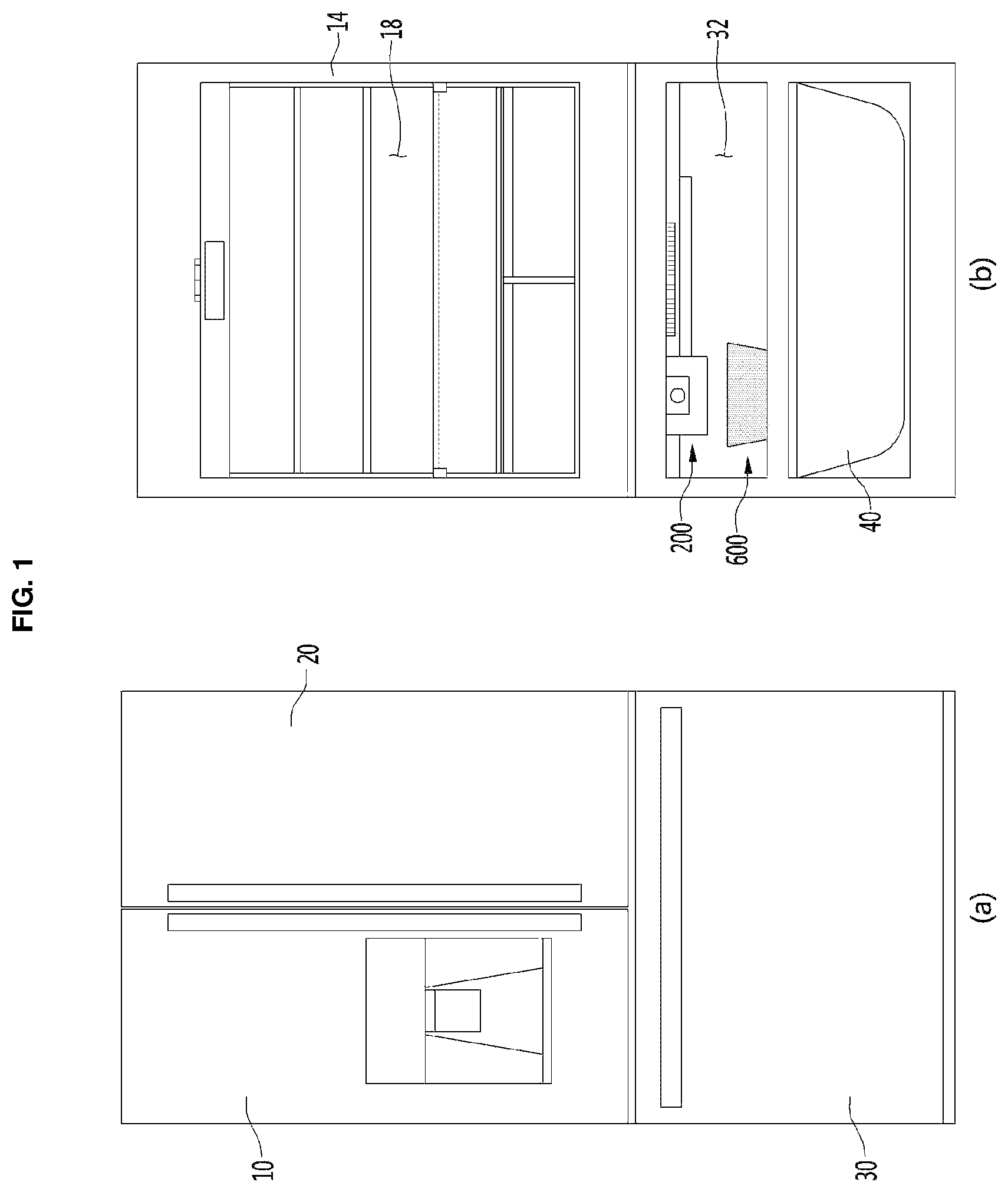 Patent US12313322 — Refrigerator — Figure 1