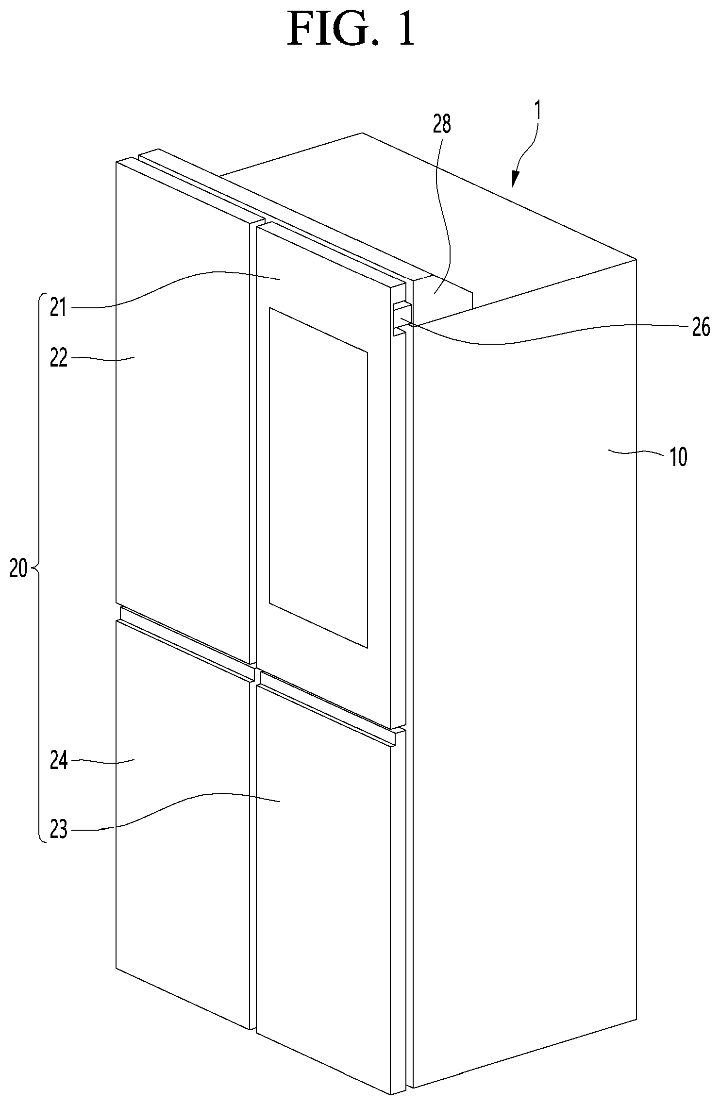Patent US12313333 — Refrigerator — Figure 1