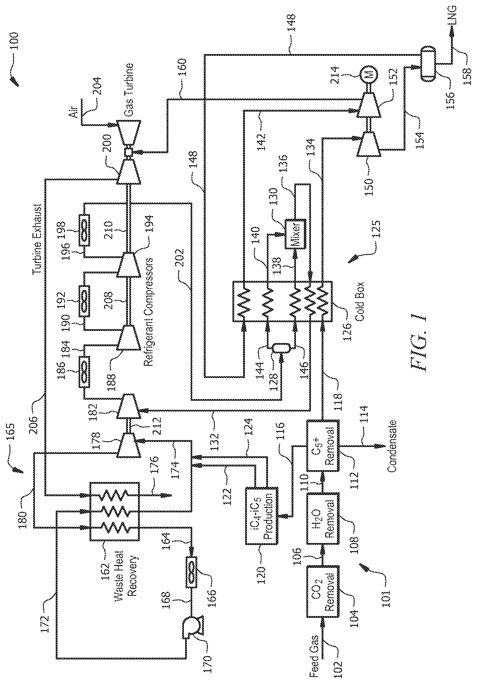 Patent US12313337 — Systems and methods for LNG refrigeration and liquefaction — Figure 1