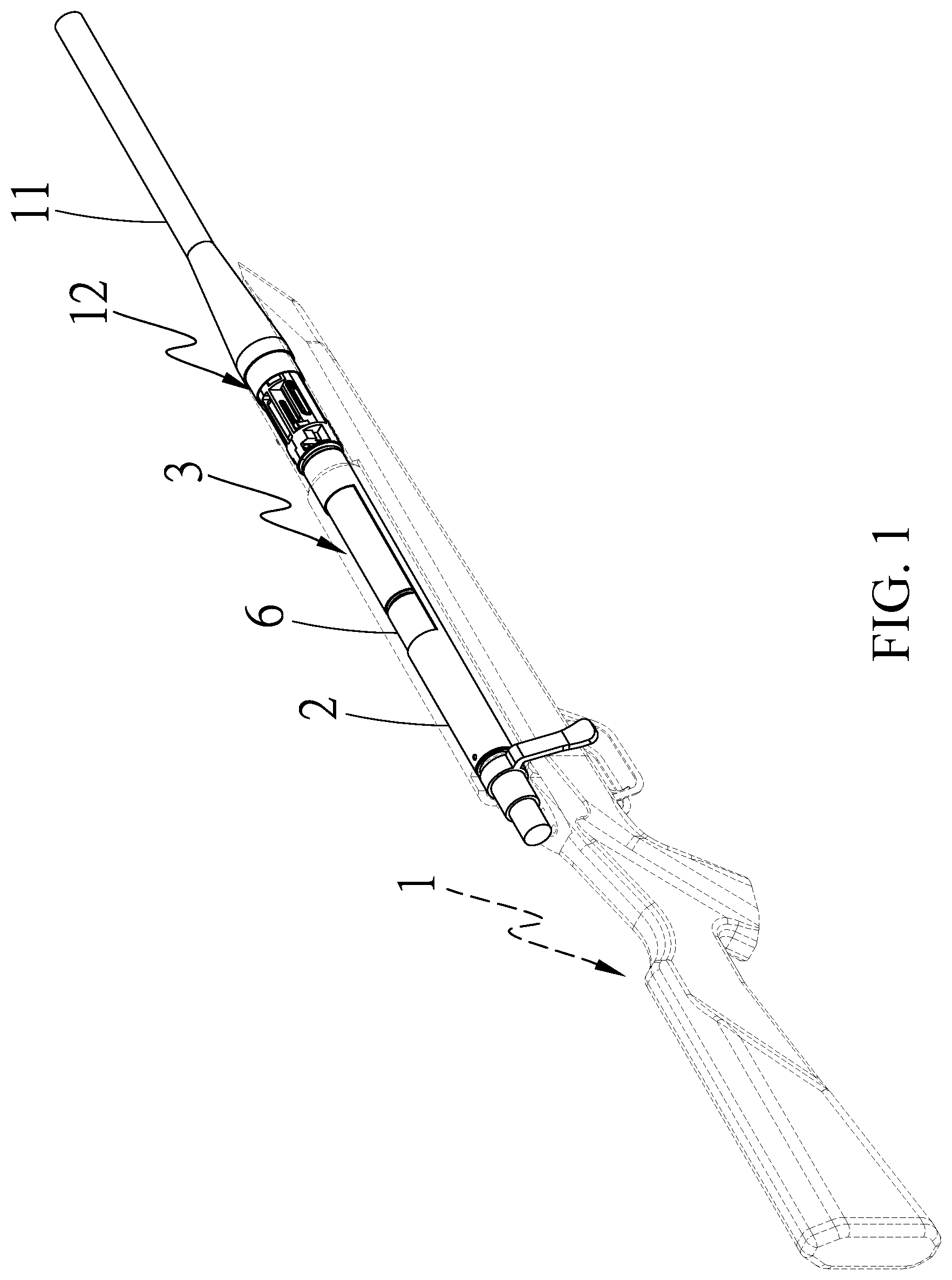 Patent US12313370 — Gas canister replacement structure of toy gun — Figure 1