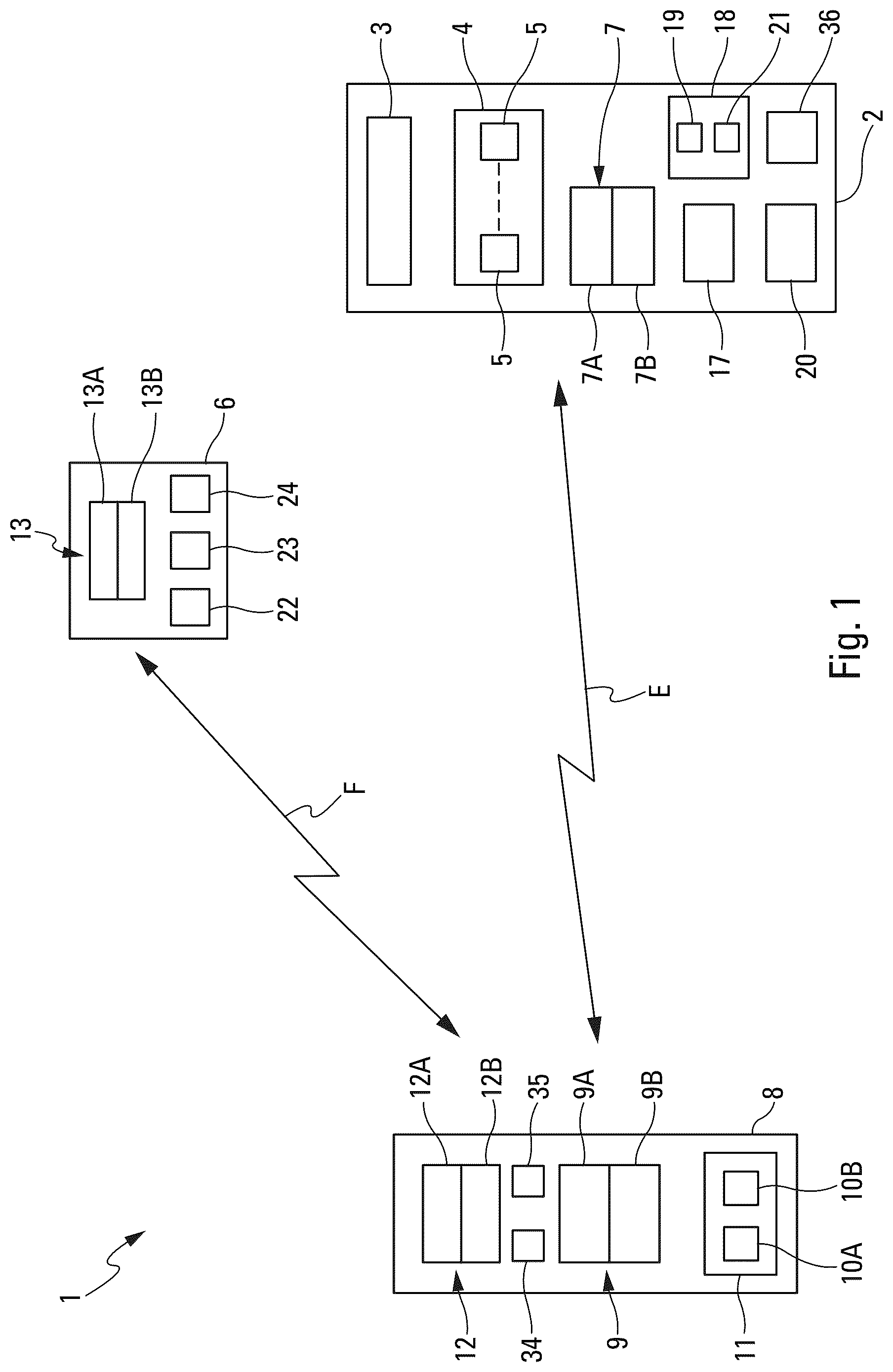 Patent US12313379 — System for neutralising a target using a drone and a missile — Figure 1