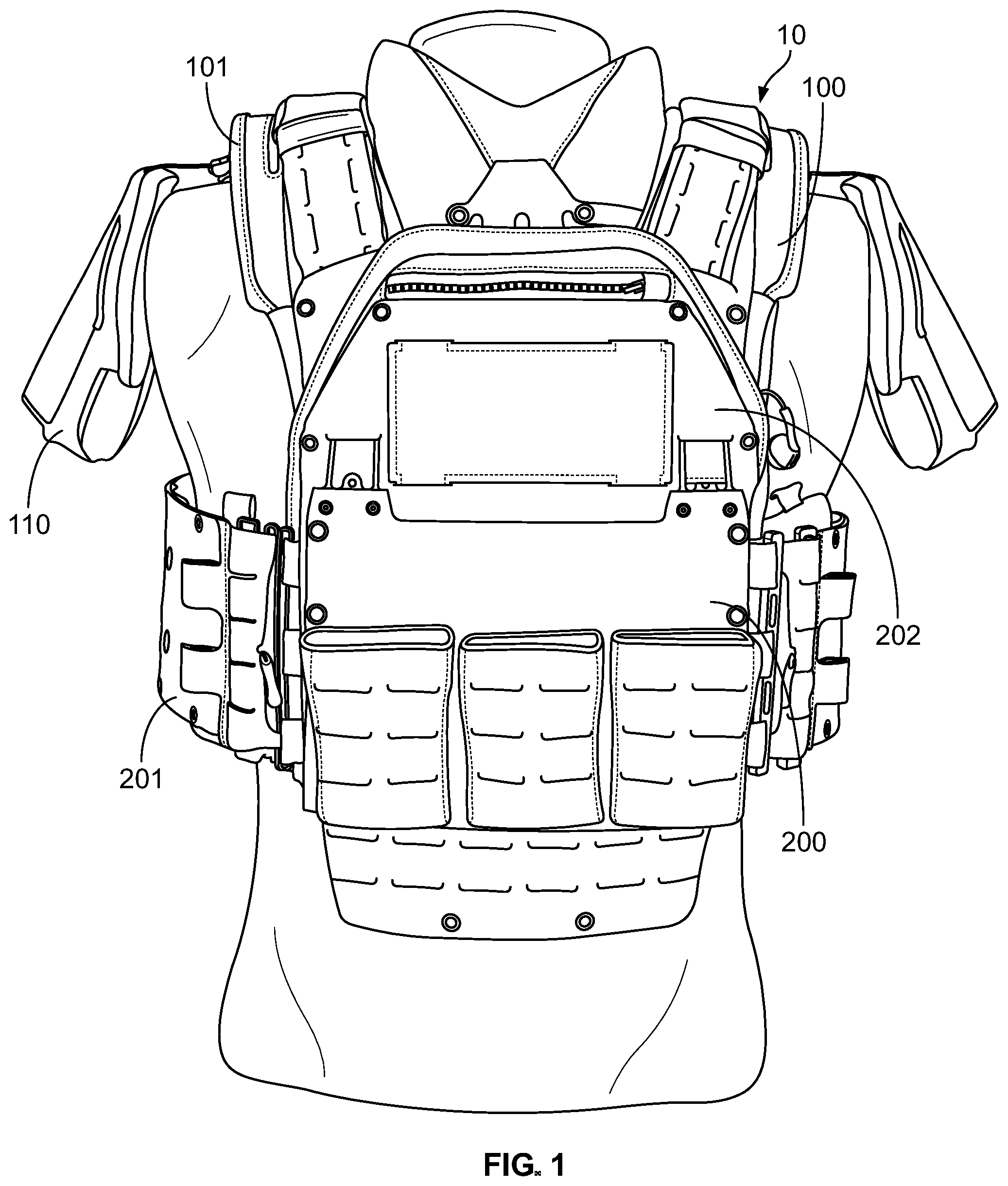 Patent US12313380 — Protective mantel and accessory hub — Figure 1