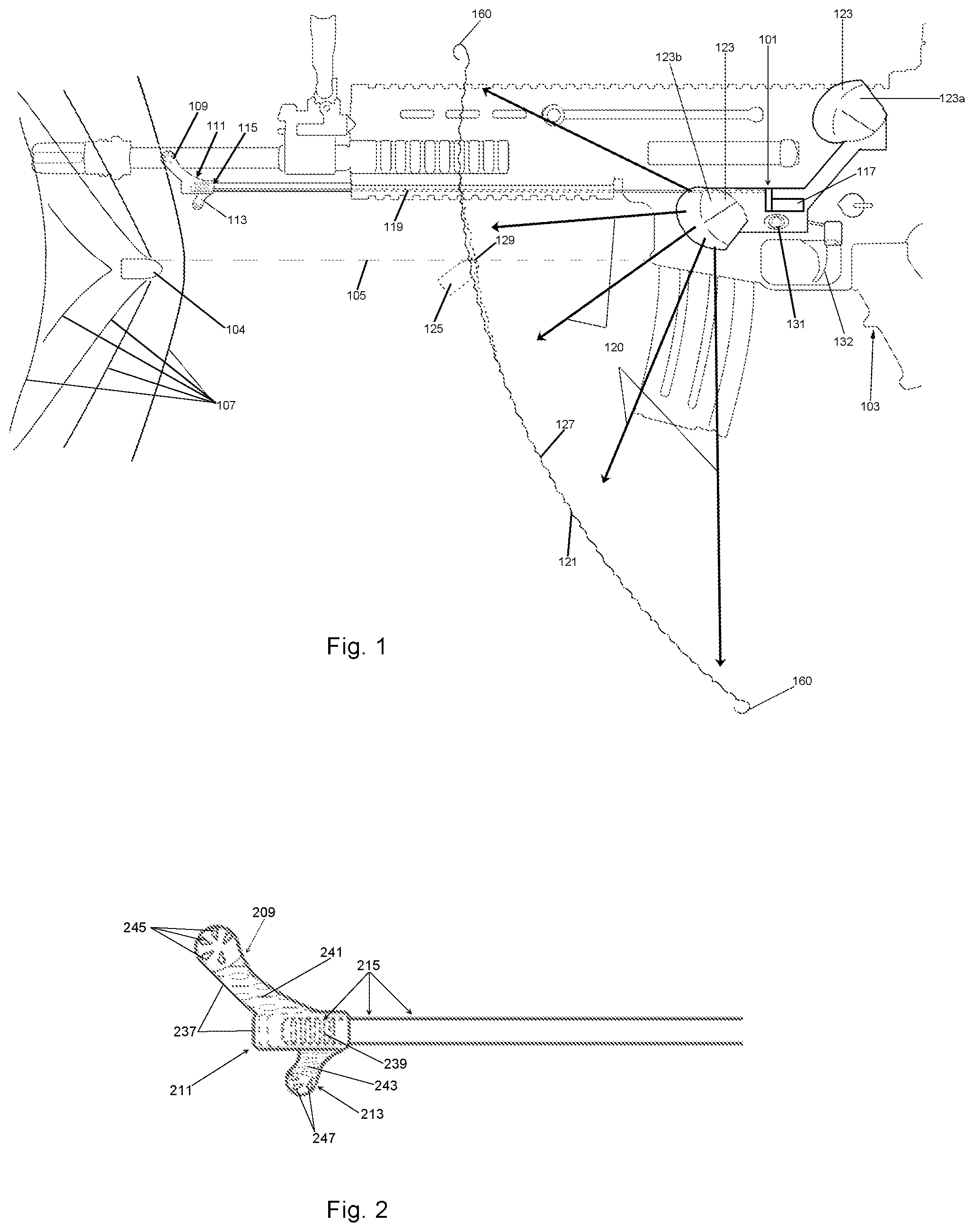 Patent US12313381 — Handheld weapon including projectile interceptor — Figure 1