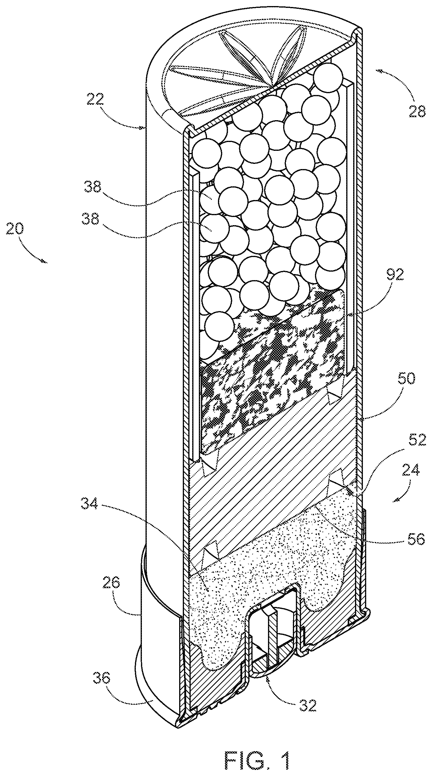 Patent US12313388 Figure 1 – Biodegradable shotshell components