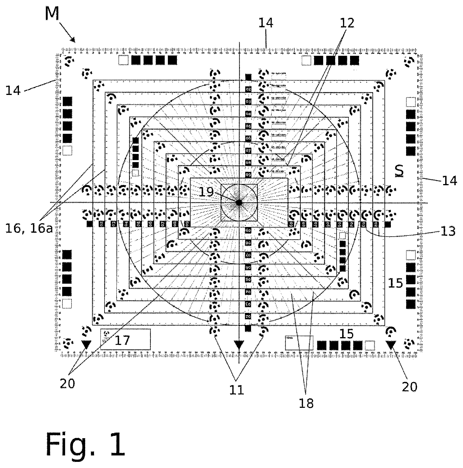 Patent US12313403 — Mat for carrying out a photogrammetry method, use of the mat and associated method — Figure 1