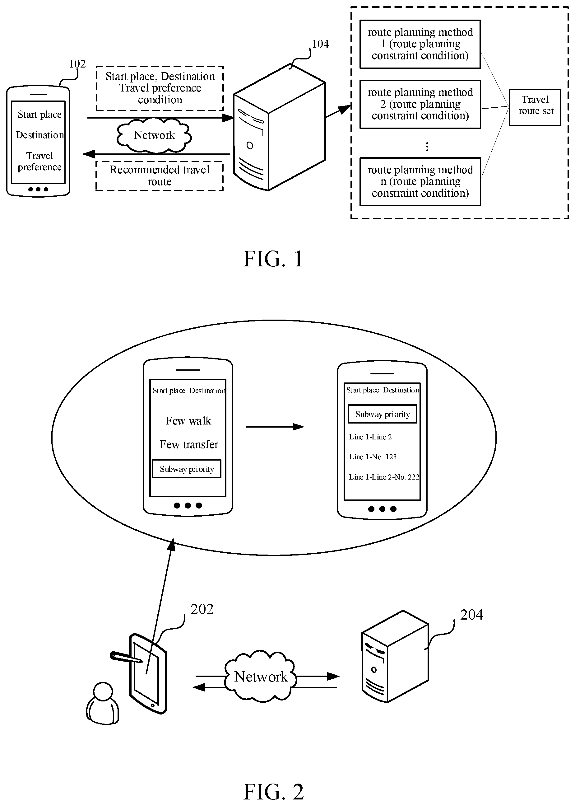Patent US12313417 — Travel route planning method and travel route recommendation method — Figure 1